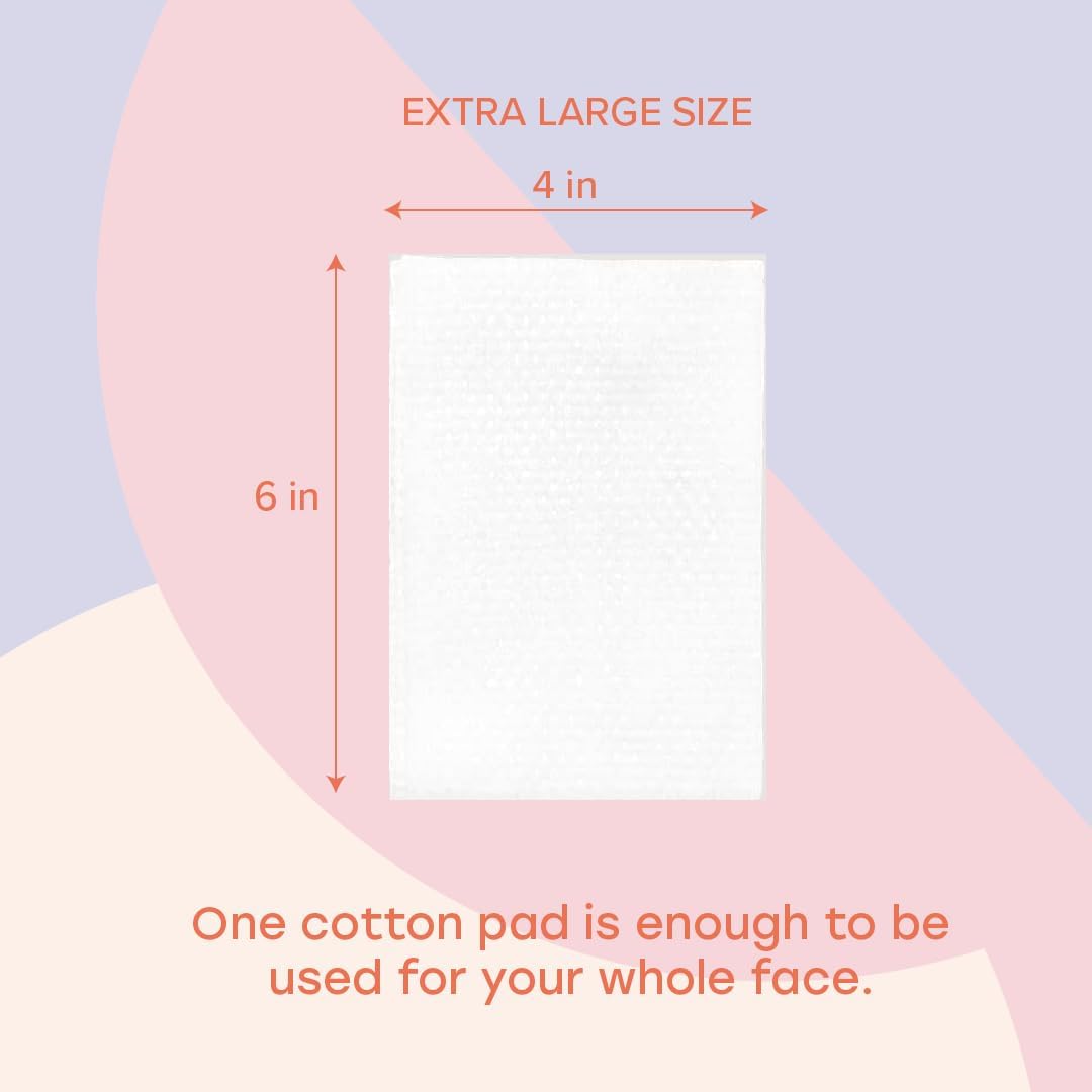 White Rabbit - Naked Cotton Classic - Premium Facial Cotton Pads - for Makeup Remover, Toner, Mask - 100% Cotton, Unbleached, Lint-Free - Extra Soft & Durable - Natural & Cruelty-Free - 100 Count