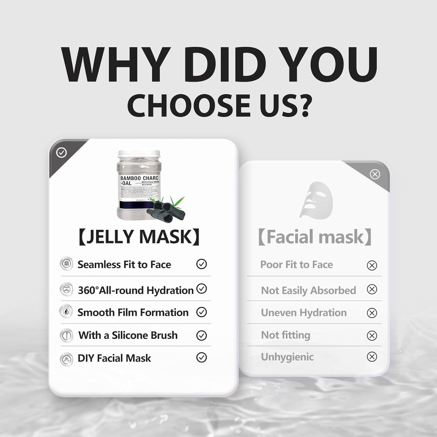 Jelly Mask for Facials, Hydrating & Moisturizing Peel-Off Rubber Gel Face Mask, Skin Care for Deep Hydration & Glow, 23 Fl Oz Jar, Professional Spa Use for All Skin Types with Bamboo essence