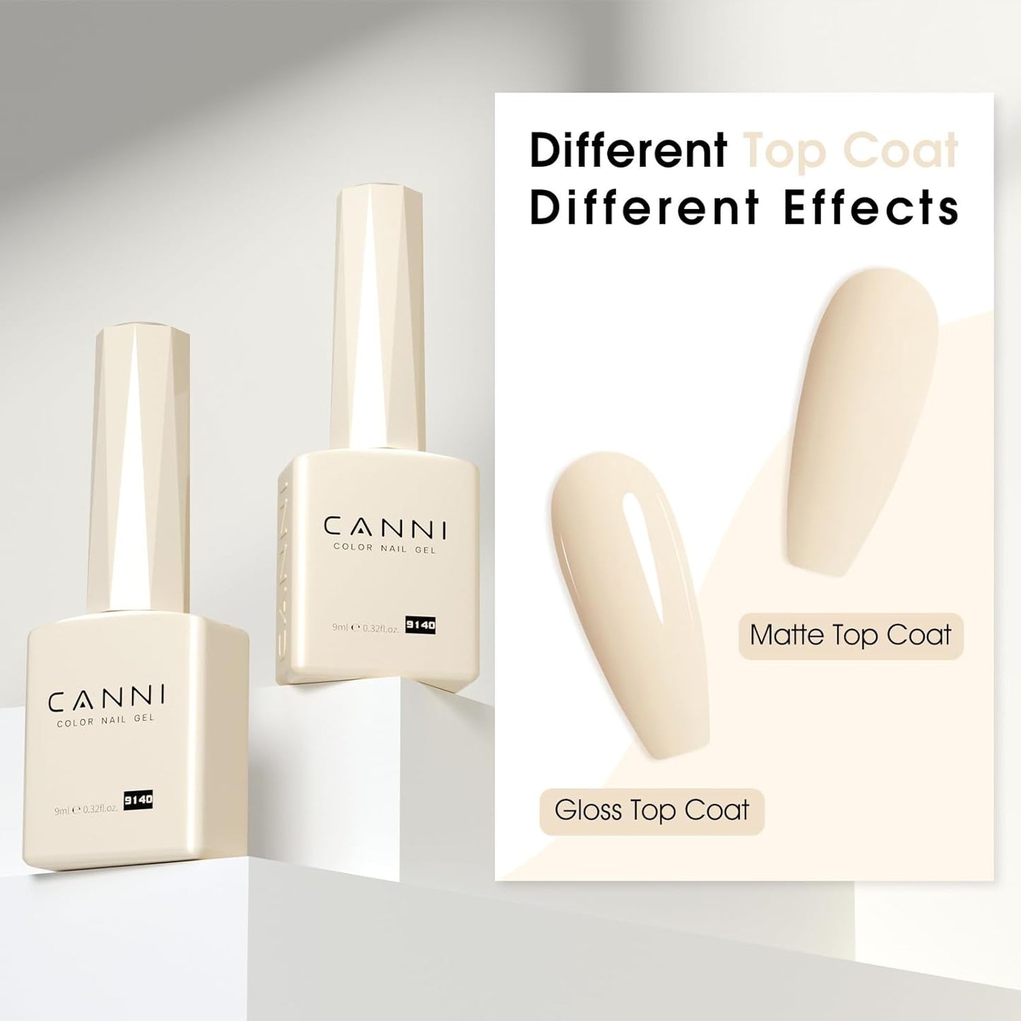 CANNI Nude Color Gel Polish, 1Pcs Albescent White Nude High Gloss Soak Off U V Gel Nail French Nail Manicure Salon DIY