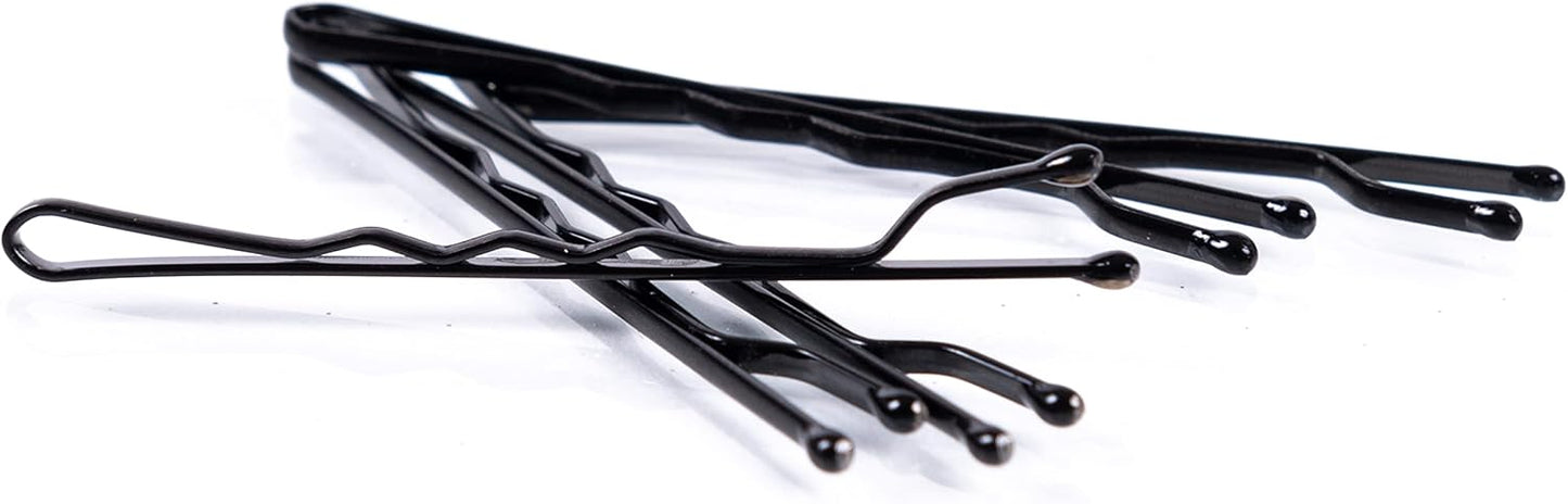 Amazon Basics Bobby Pins, Black Hair Pins for all Hair types, 48 Count