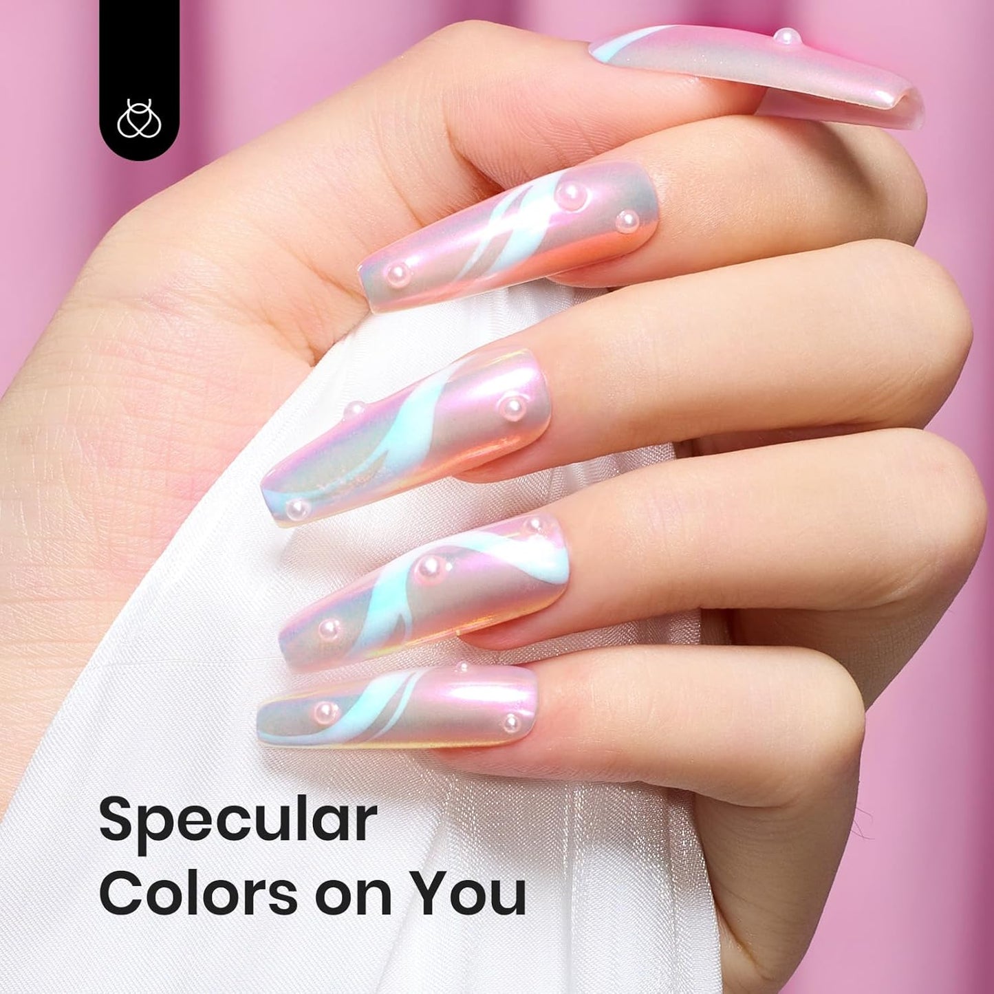 Beetles Chrome Nail Powder Mirror Effect Glazed Aurora Opal Chrome Powder for Gel Nails Unicorn Chrome Powder Manicure DIY Nail Art Decoration 0.03oz/0.8g