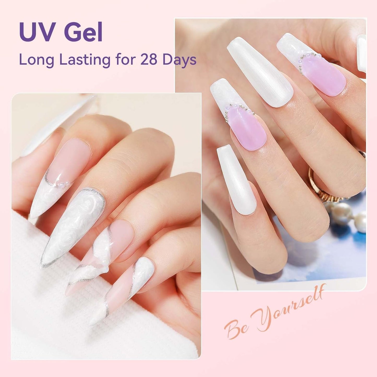 Pearl Gel Nail Polish 12ml Pearl White Mermaid Iridescent Gel Polish Chrome Aurora Nail Drawing Swirl Shell Thread Effect Pearlescent Nail Polish Soak Off UV LED Nail Art Salon Home DIY