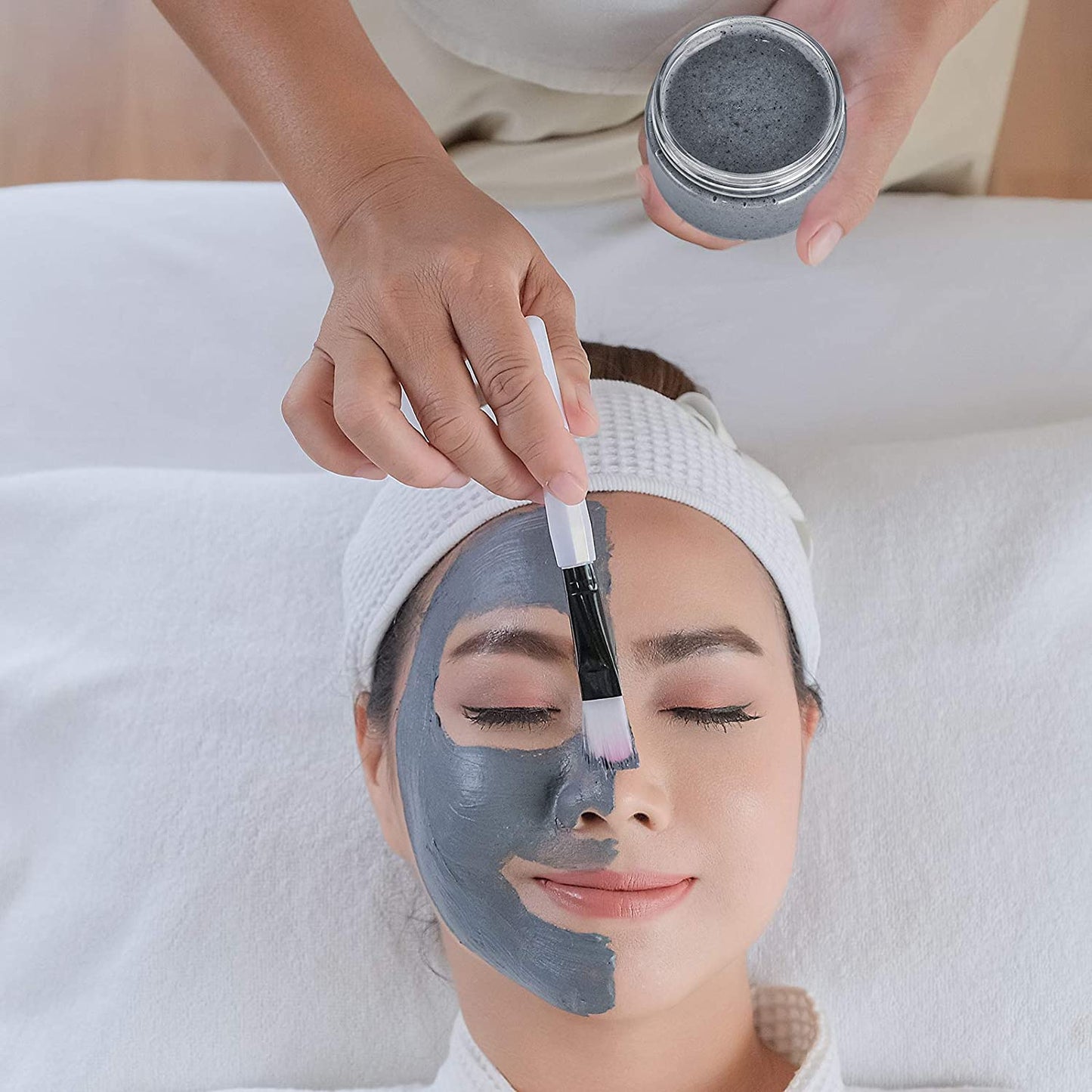 Eternal Moment 36 Pack 2 OZ Plastic Jars Round Clear Cosmetic Container Jars with White Lids, Perfect for Lotion, Slime,Cream, Ointments, Makeup, Eye Shadow, Samples, Pot, Travel Storage