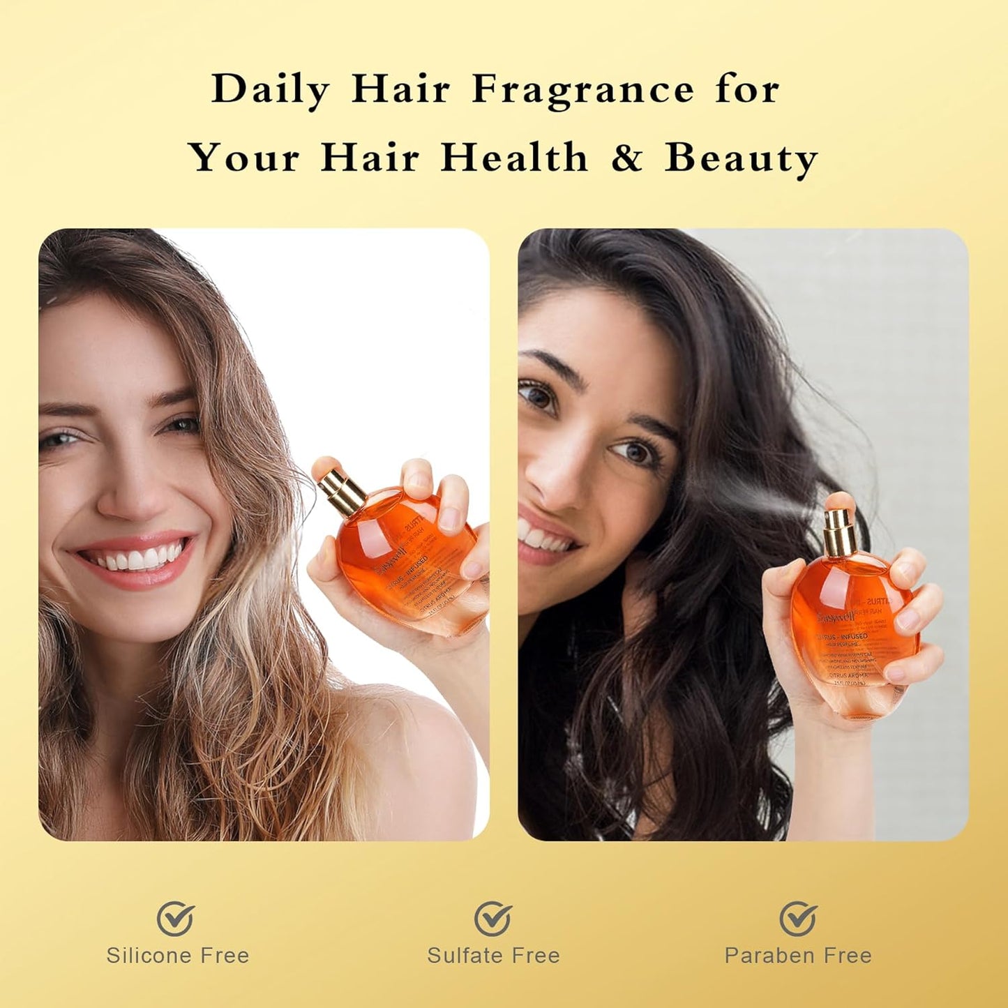 Leave In Conditioner Spray, Hair Perfume for Women, Hair Spray Women with Vitamin B5, Moisturizing & Nourishing Damaged Hair, Daily Hair Repair Mist, Citrus, 2.5 Fl Oz