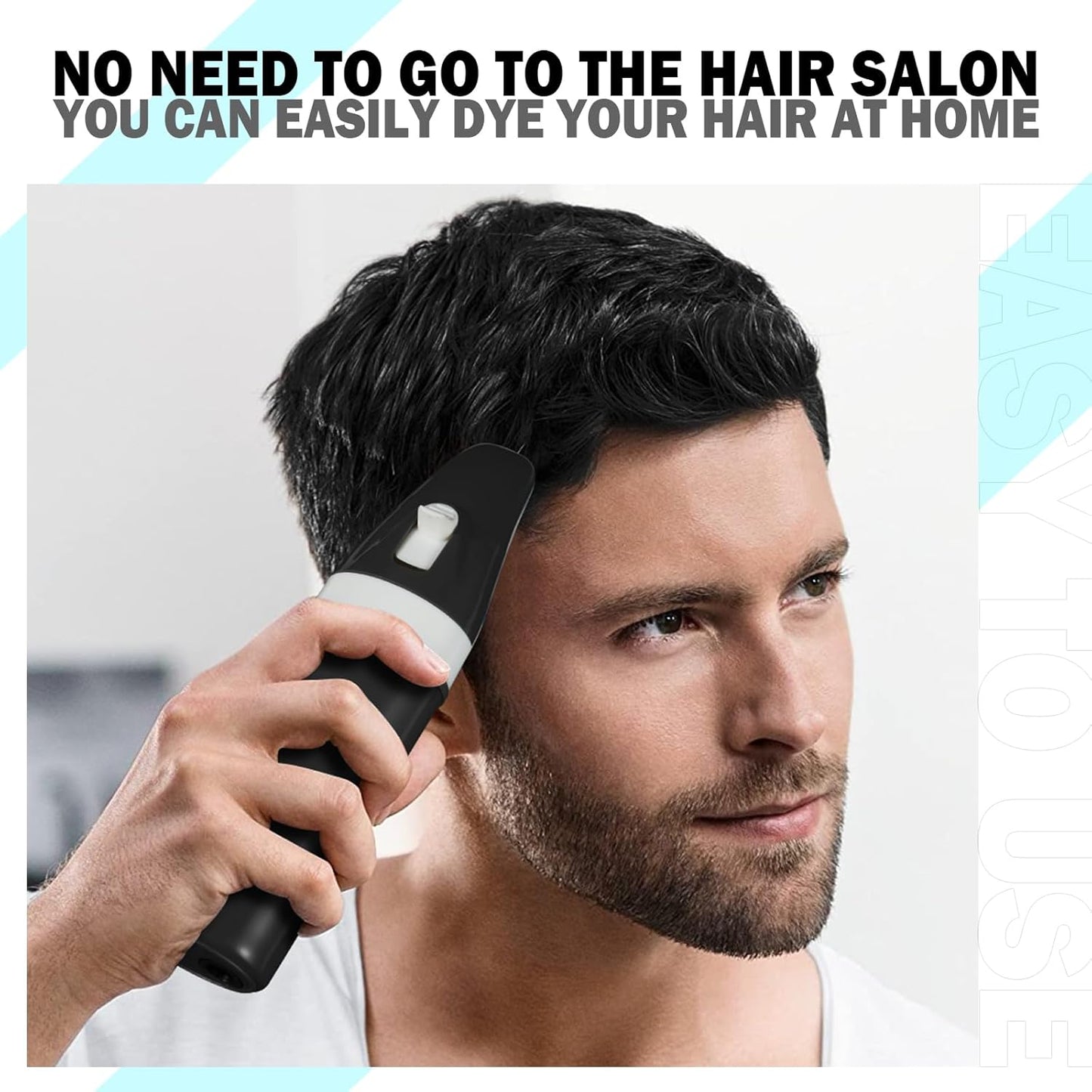 Easy Black Hair Dye,Natural Hair Dye Shampoo for Women,Semi Permanent Hair Color Cover Gray White Hair,Champu Para Canas Hair Dye 4 in 1 With Comb Herbal Plant Hair Color Shampoo(Black)