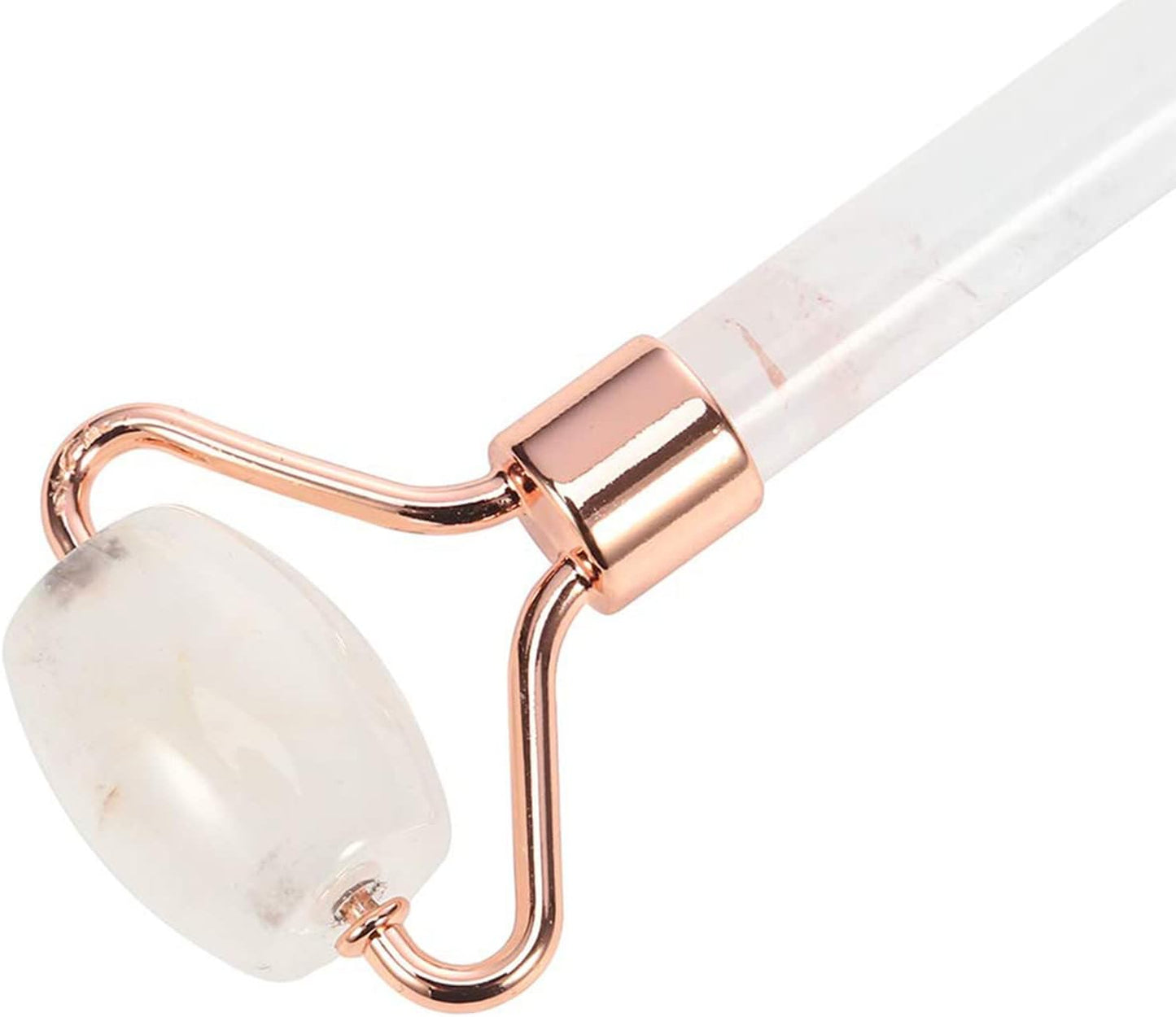 C CRYSTAL LEMON White Natural Face Roller, Jade Gua Sha Sculptor for Aging Wrinkles and Puffiness - Natural White Facial Roller Guasha Tool - Premium Jade Face Roller Cold Roller for Face