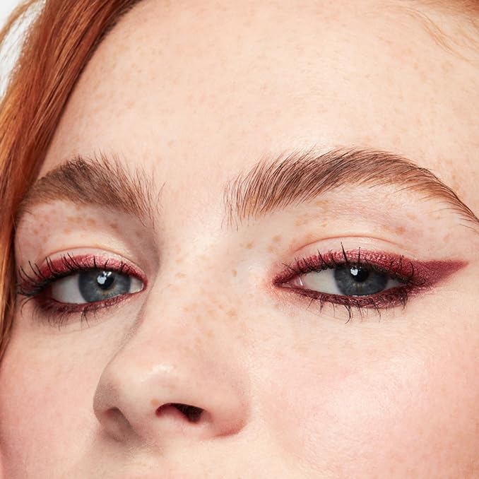 MAKE Beauty Continuum Waterproof Gel Eyeliner Pencil. Creamy, Pigmented Multi-Use, including Waterline with Built-in Sharpener and Blending Brush. Smudge-Proof Makeup. Shade - Retrograde, Burnt Red