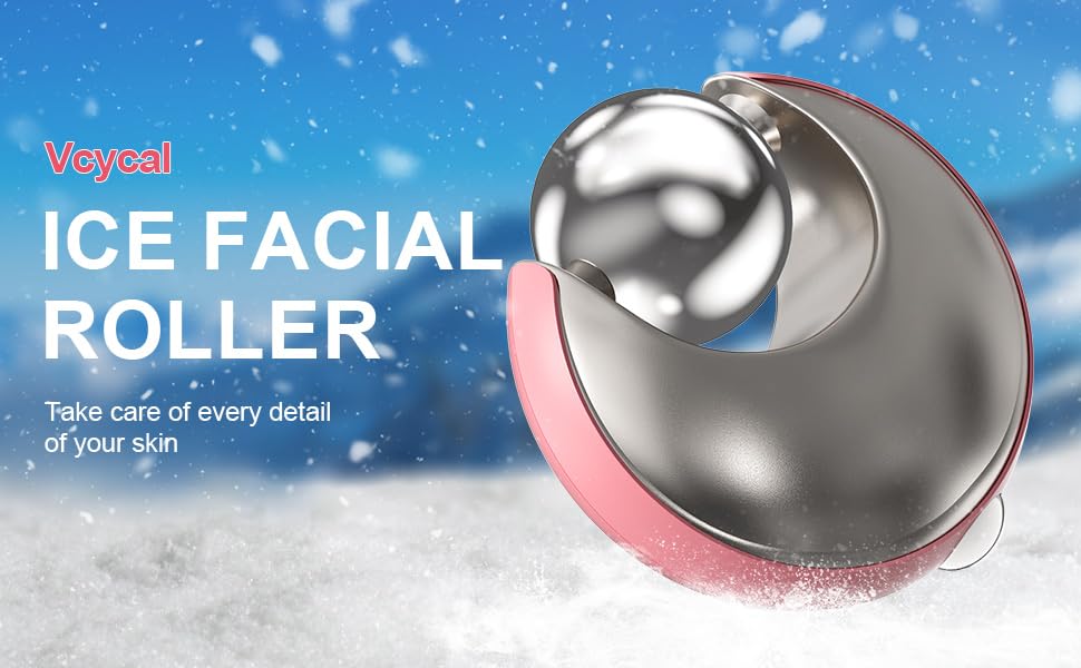 Facial Roller for Puffy Eyes, Ice Globes for Face 360° Rotating Eye Cream Applicator Tool Ice Roller for Face and Eyes