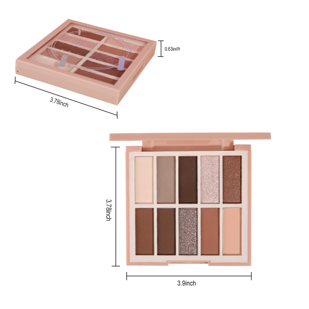 Neutral Nude Eye Shadow Palette,Matte Brown Bronze Naked Cream Eyeshadow Palette,Make Up Pallets for Women Natural Eyeshadows for Eyes Long Lasting Naturing-Looking