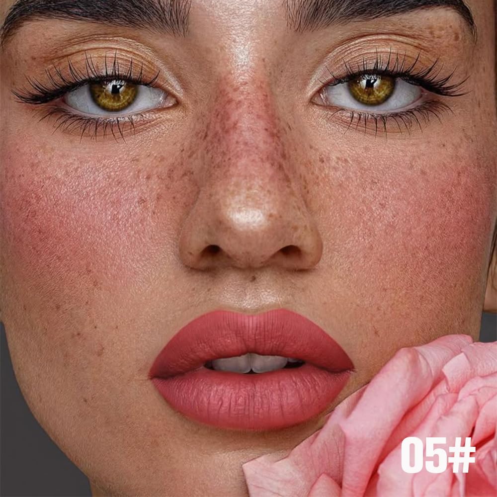 evpct Brownsih Red Peel Off Lip Stain Tints, Liquid Lipstick Lip Stain Long Lasting Waterproof for Women, Non-stick Cup Lipstick Peel Off Highly Pigmented Not Faded Smudge-proof Easy to Apply, 05