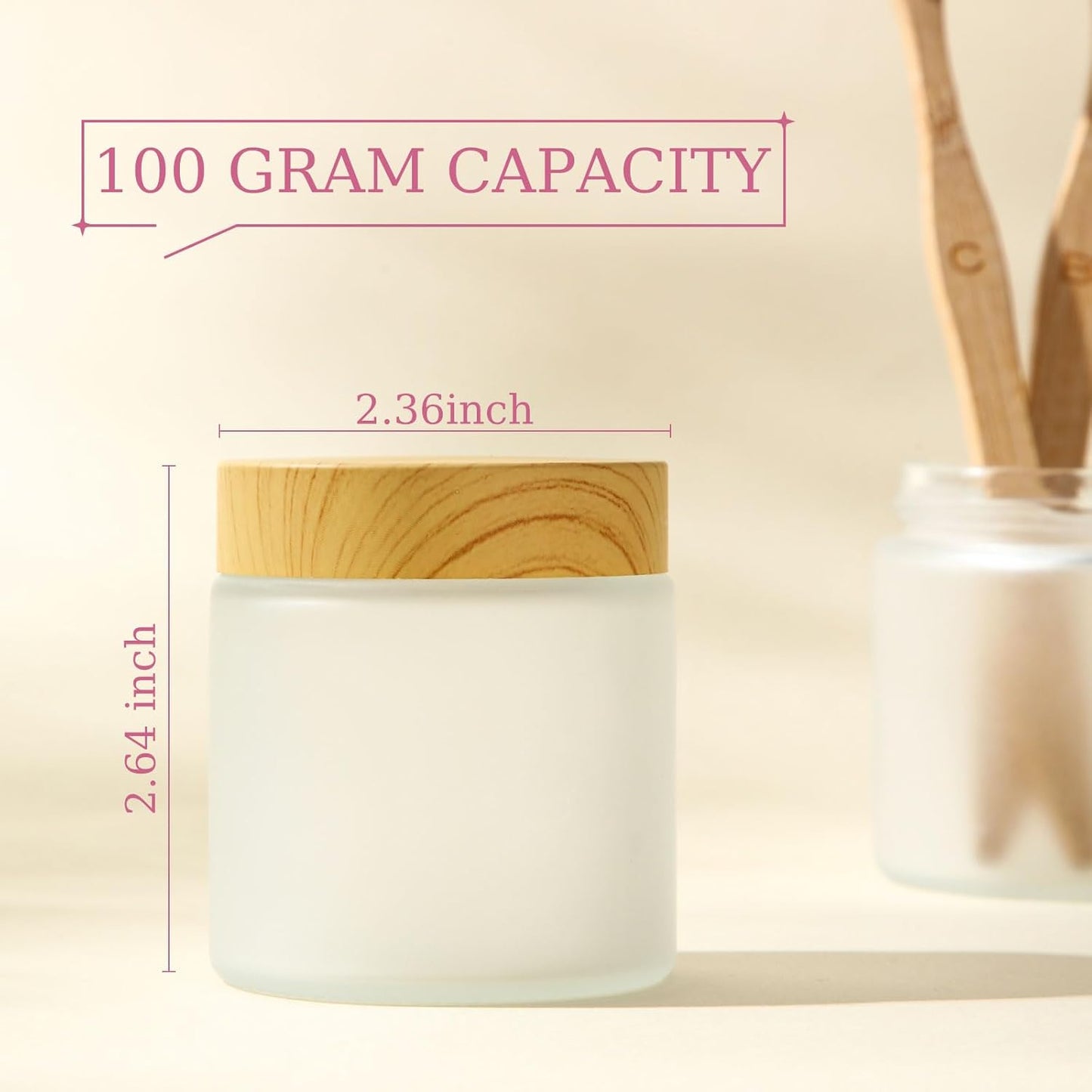 Geiserailie 3 Pieces Glass Cosmetic Containers Empty Sample Jars with Leak Proof Lids Makeup Sample Containers for Lotion Cream Cosmetic (100 Gram)