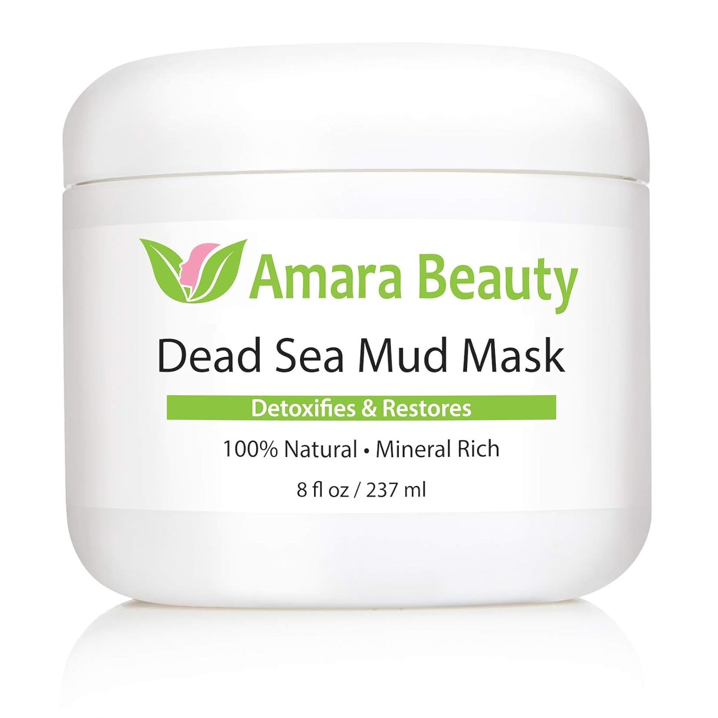 Amara Beauty Dead Sea Mud Mask for Face & Body - Pure Mud with No Fillers Detoxifies & Restores Healthy Skin - 8 oz.