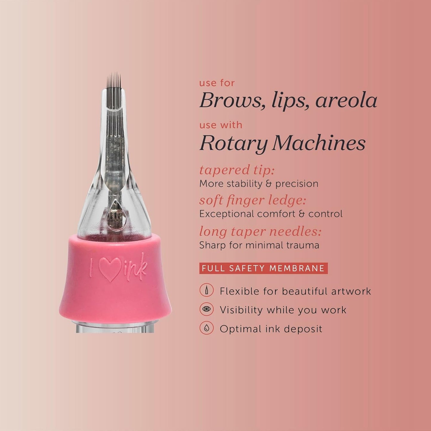 Tina Davies PIXL 9CMLT for Eyebrows, Lips, Eyelids, and Areolas .25mm 9CMLT, Pack of 10