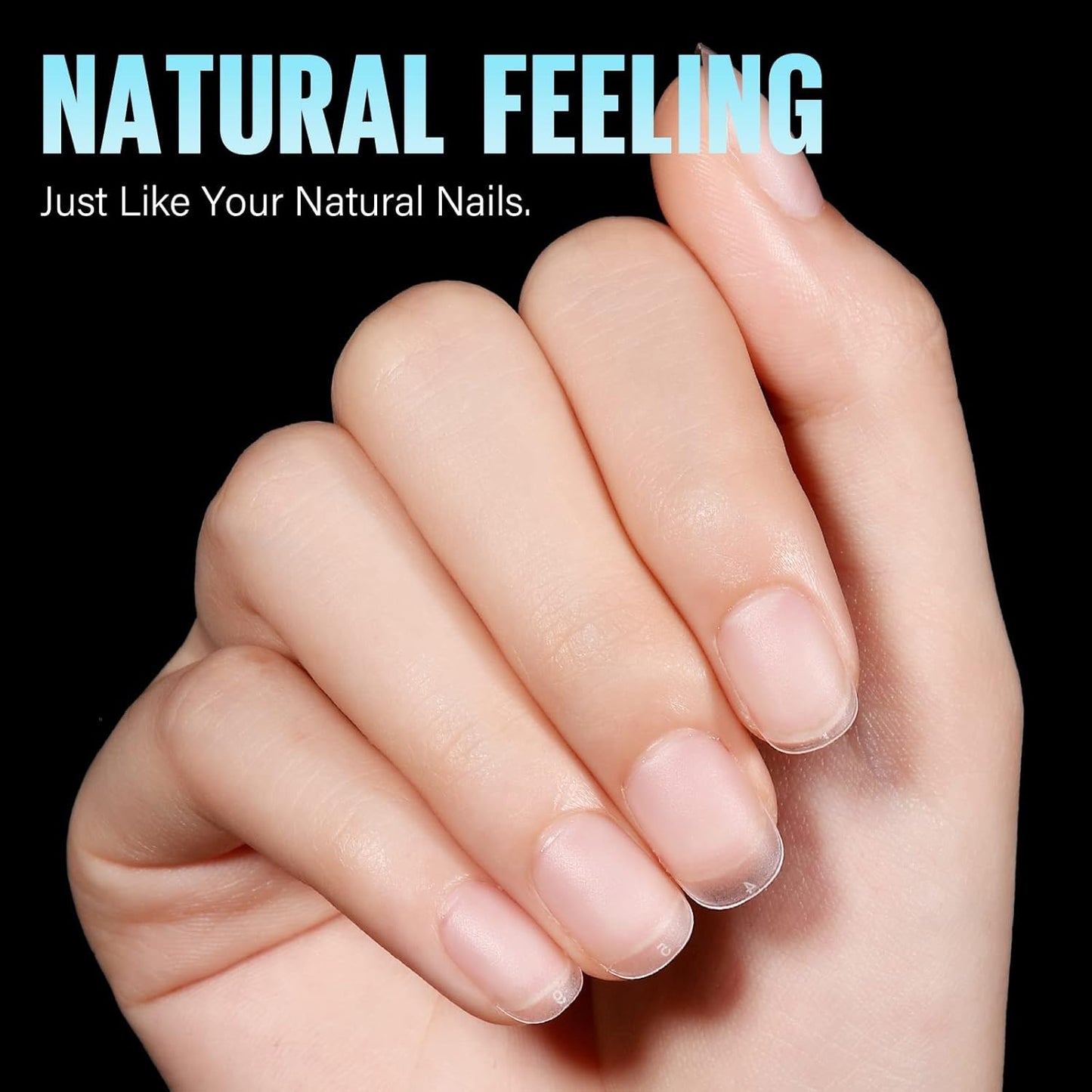 TOMICCA Extra Short Oval Nail Tips, Acrylic Double Sided Matte Fake Nails for Extension,240Pcs 15 Sizes Press On Nail Tips for Home DIY Art Women Girls