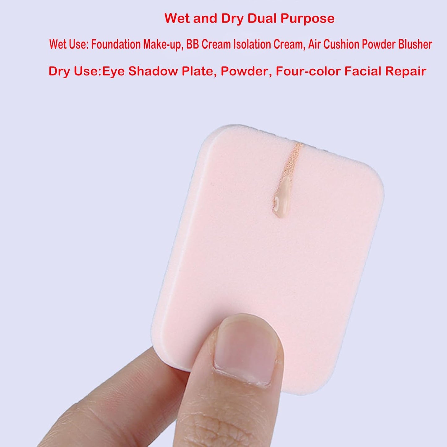 40PCS Round Square Shaped Makeup Blenders Sponges Set, Use for Dry and Wet, Perfect for Full Face Curve Blending, Cream, Liquid, Powder Foundation Cosmetics, Latex Free, Soft, Flexible