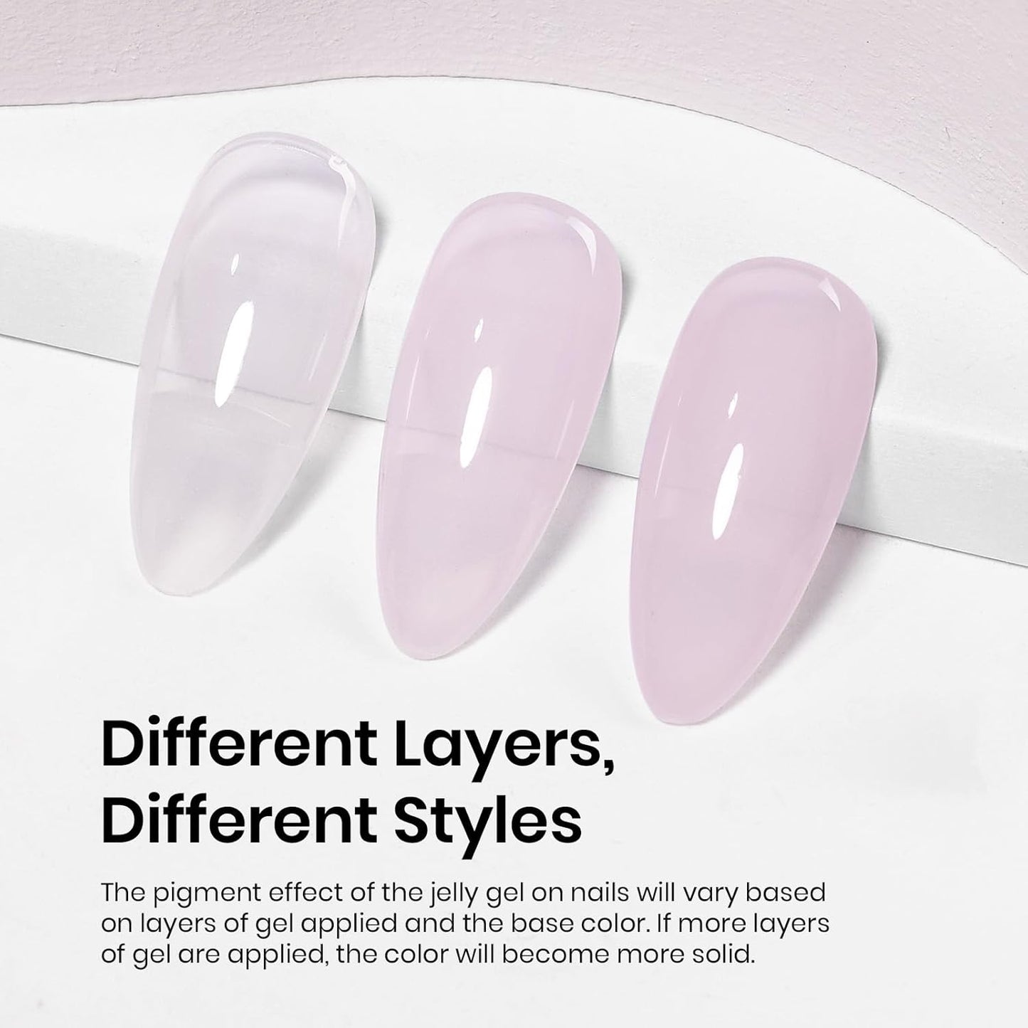 Beetles Nude Gel Nail Polish - 15ml Nude Purple Jelly Gel Polish Neutral Nail Polish Nail Concealer Sheer Translucent Effect Soak Off UV French Nail Art Manicure Salon DIY Gifts for Women