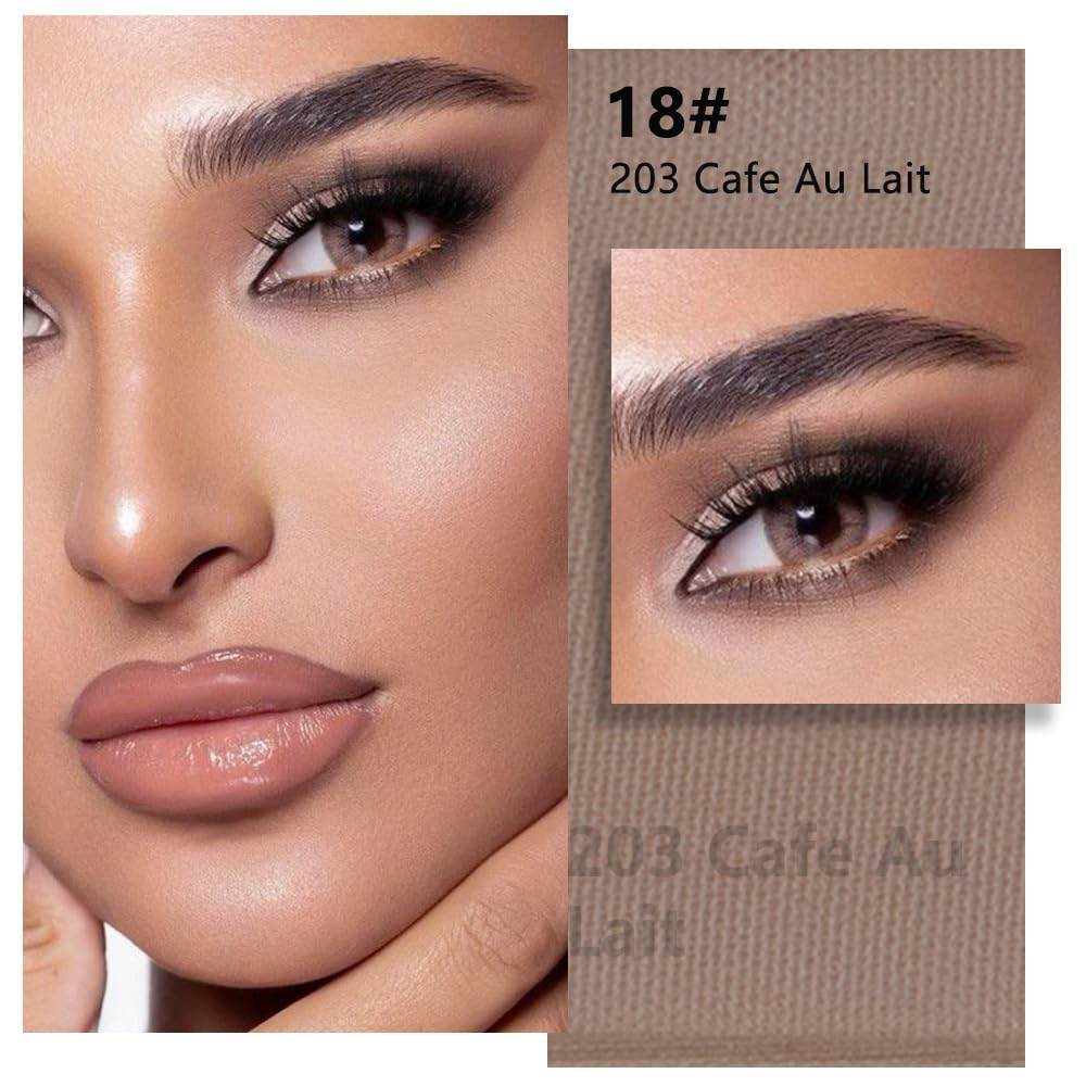 Kaely Pressed Single Eyeshadow Makeup, Cocoa Brown Matte Highly Pigmented Monochrome Eye Shadow Palette, Waterproof Neutral Powder Mini Eyeshadow, sombras para ojos, Lightweight Blendable, 18