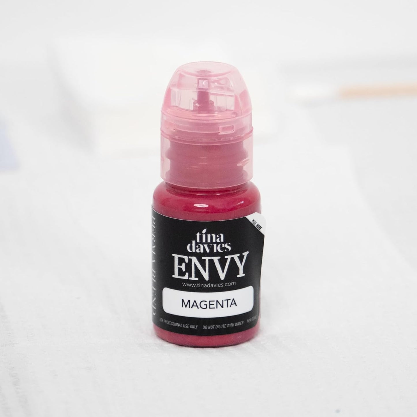 Tina Davies Professional Envy & Lust Lip Pigments - Permanent Lip Makeup - Colors Heal True to Tone - High Retention - Envy Magenta, 1/2oz/15ml Bottle