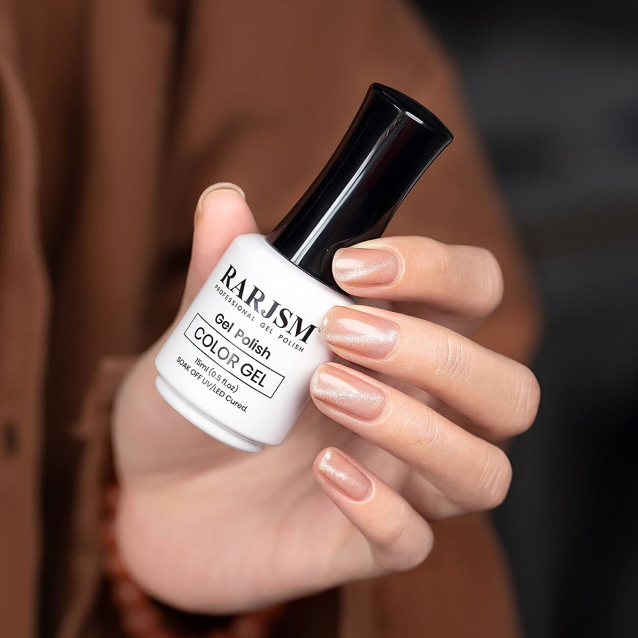 RARJSM Magnetic Cat Eye Gel Nail Polish Rose Gold Silver Glitter 15ml 9D Cateye Galaxy Universal Shimmer Velvet Ice Gel Polish Single Bottle with Magnet Stick UV LED Curing Require Soak Off Home Salon