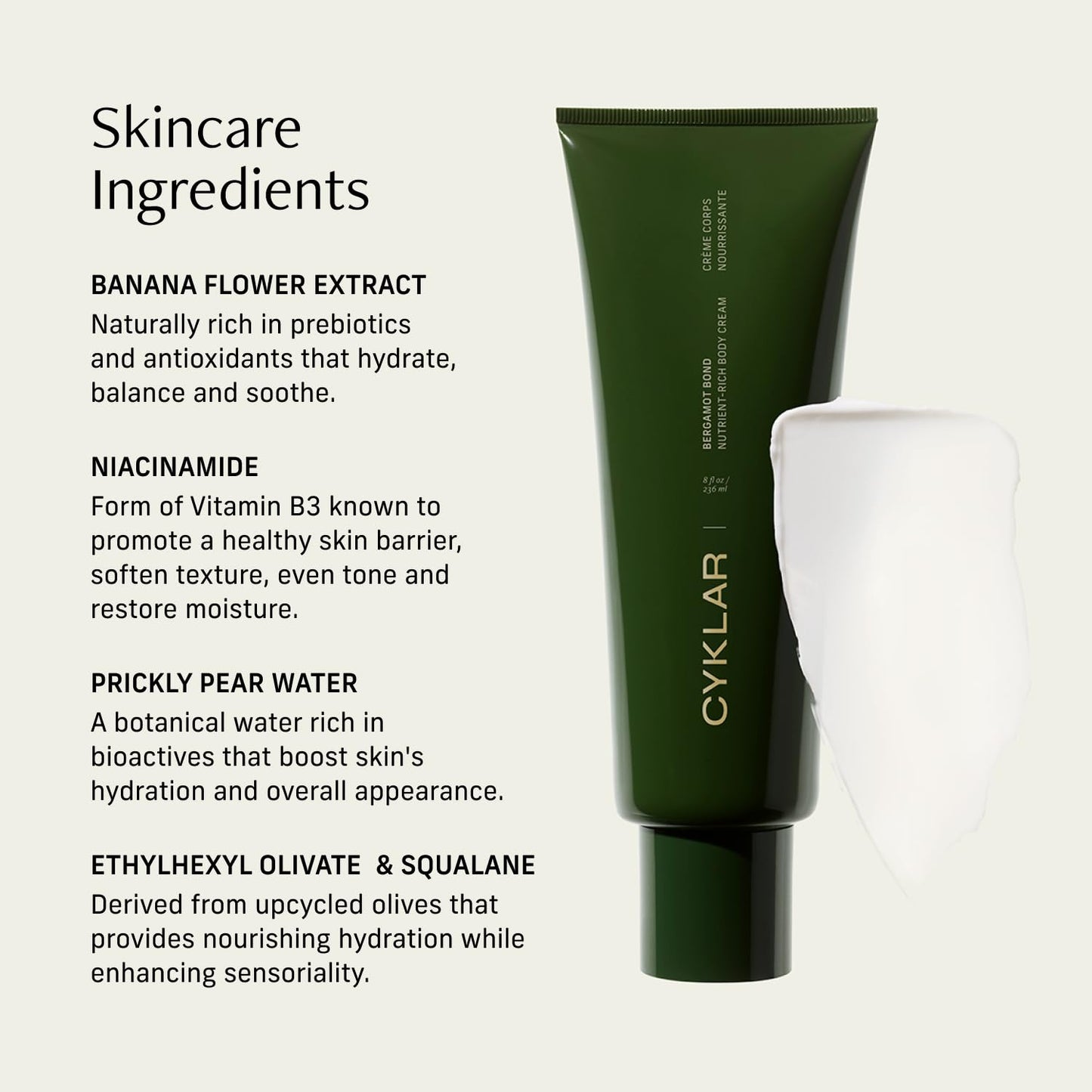 Nutrient Rich Body Cream. Bergamot Bond Nourishing Moisturizer with Niacinamide and Banana Flower Extract. Deep Hydration, Thick Body Lotion, Dry Skin Cream for Women and Men, 8 Fl Oz