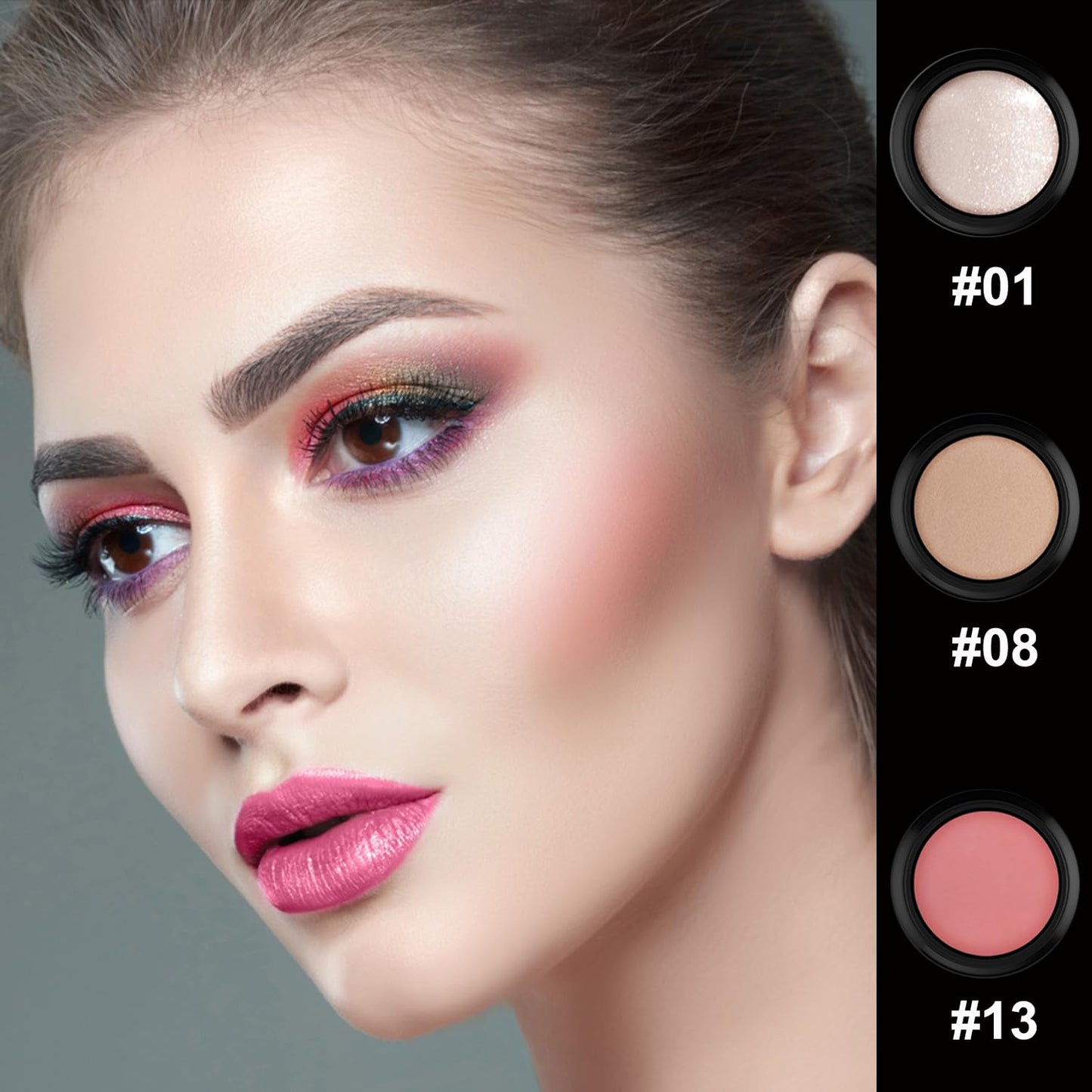 3 Pcs Cream Contour Stick Makeup Kit, Shades with Highlighter Stick, Blush Stick and Bronzer Contour Stick for Sculpt the Cheeks, Waterproof, Matte & Dewy Finish (Fair,#01+#08+#13)