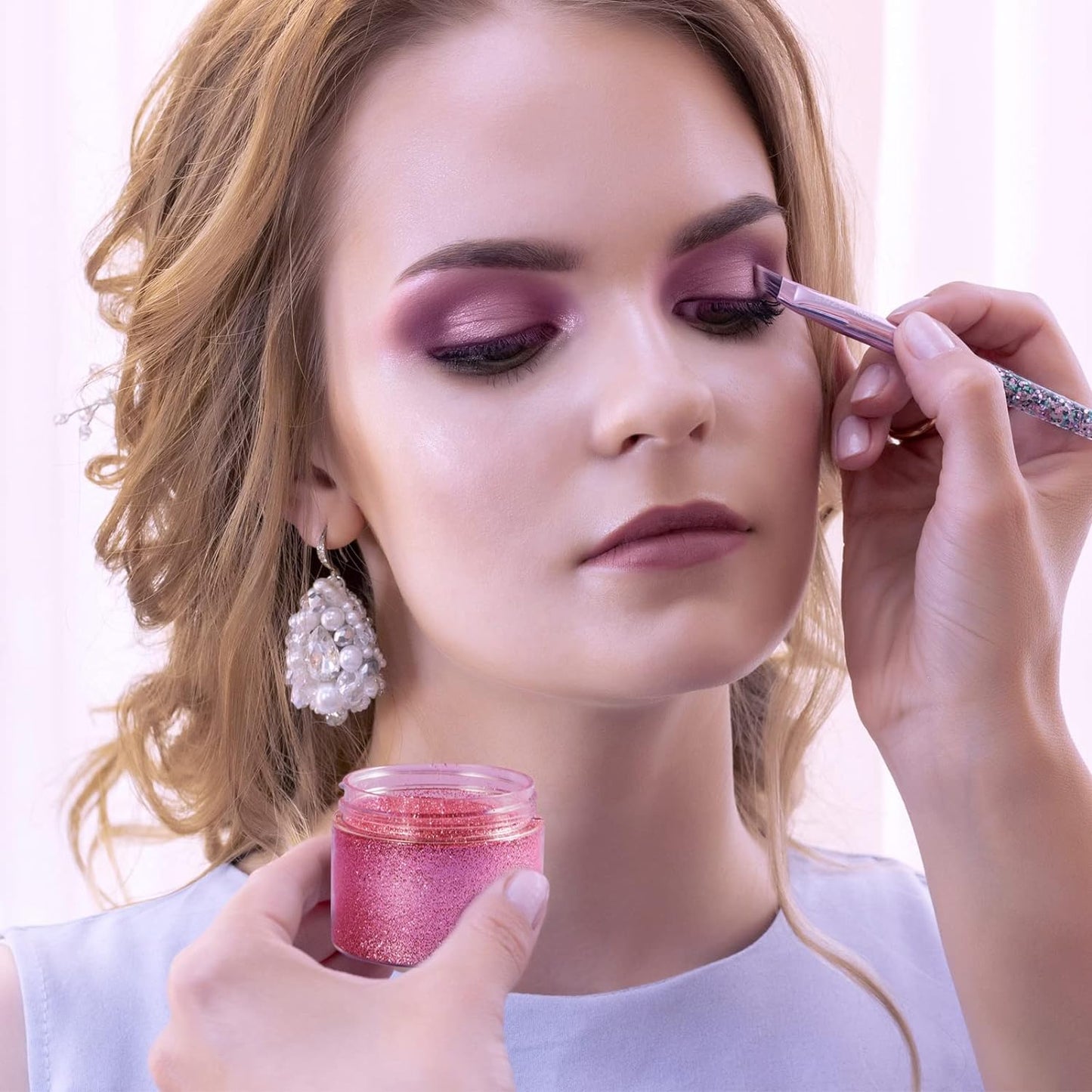 50 Pack 2 OZ Plastic Jars Round Clear Cosmetic Container Jar with Lids, Eternal Moment Plastic Slime Jars for Lotion, Cream, Ointments, Makeup, Eye shadow, Rhinestone, Samples, Pot, Travel Storage