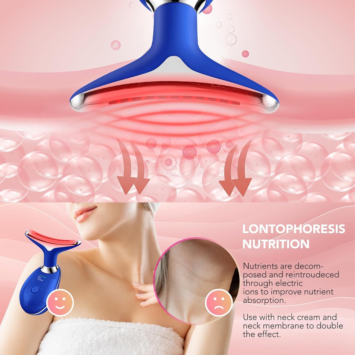 Red-Light-Therapy-for-Face, Facial Massager Wand with 7 Color - Birthday, Christmas, Mothers Day, Valentines Day, Self Care Gifts for Her Women Mom Best Friend Wife Teacher (Black)