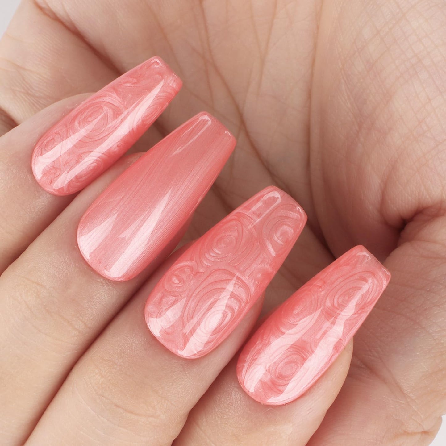 Coral Pearl Gel Nail Polish - 0.51 fl oz Pearl Coral Pink Shimmer Gel Polish for Manicure Salon or DIY Nail Art At Home - GP0025