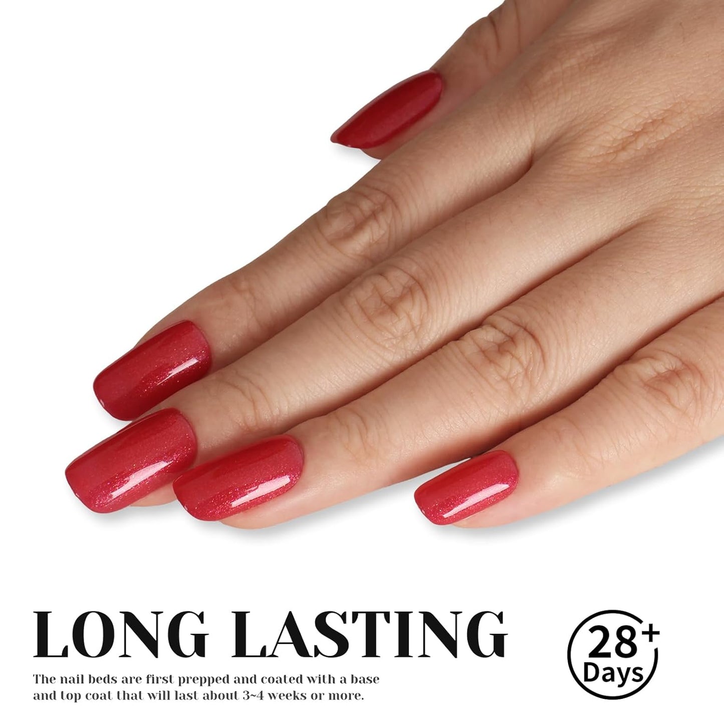 Dark Peach Glitter Gel Polish, Golden Sparkly Deep Peach Red Gel Nail Polish, 15ml UV/LED Soak Off Gel Polish for Manicure Salon or DIY Nail Art at Home - GP0093