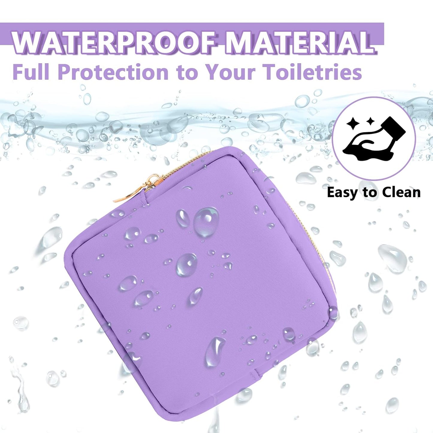 Mini Makeup Pouch for Purse, Small Cosmetic Bag Pouch Nylon Travel Toiletry Organizers for Women Girls, Cute Zipper Pouch Coin Purse Preppy Storage Bag for School Work(Mini-Grape)