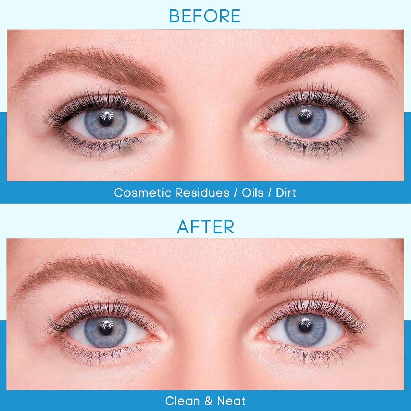 Buqikma Lash Shampoo Kit - Eyelash Extension Cleanser for Extensions 60ML with Rechargeable Handheld Lash Fan Dryer Mascara Brush Rinse Bottle Makeup Cleansing Foam for Lash Care