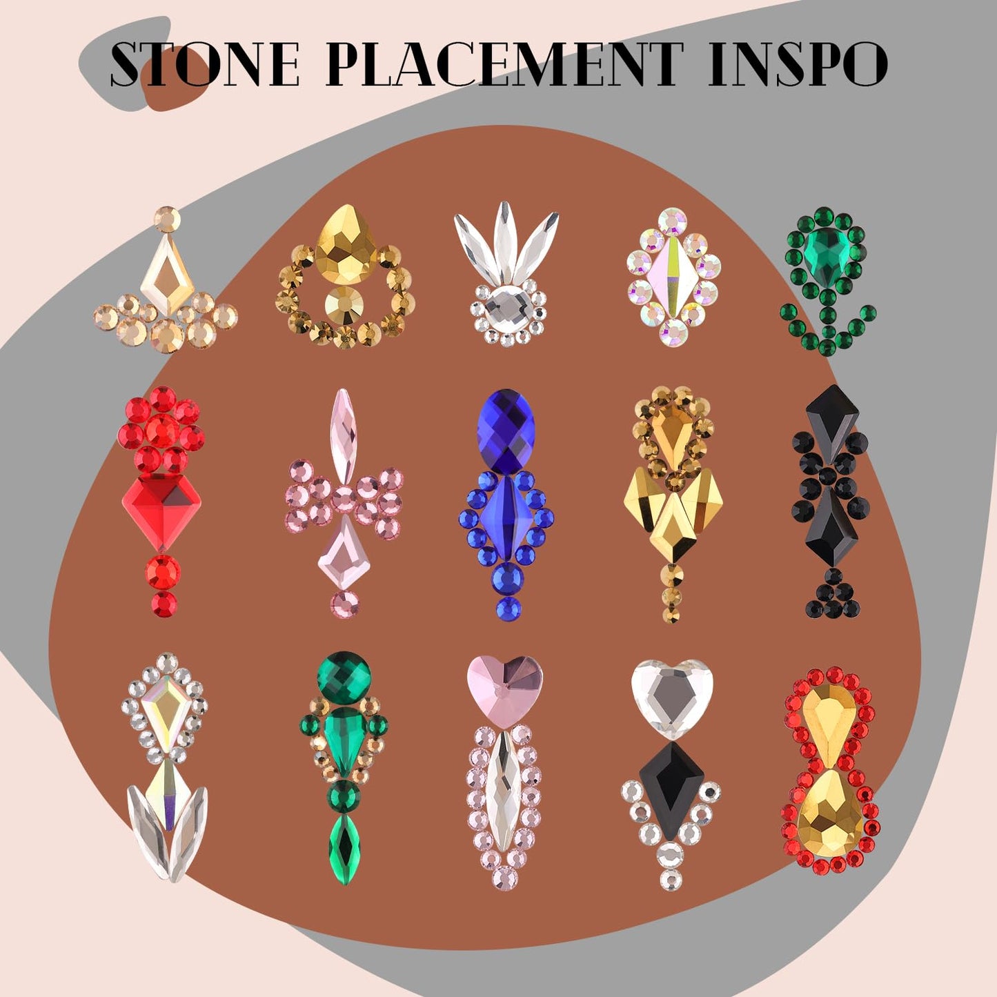 3220Pcs Clear Glass Nail Rhinestones 120Pcs Multi Shapes Flatback Gems Crystal + 3100Pcs 1.5-4mm Round Beads, Manicure Diomand Jewelry Gemstones for Nail Design Makeup Acrylic Nails Decoration