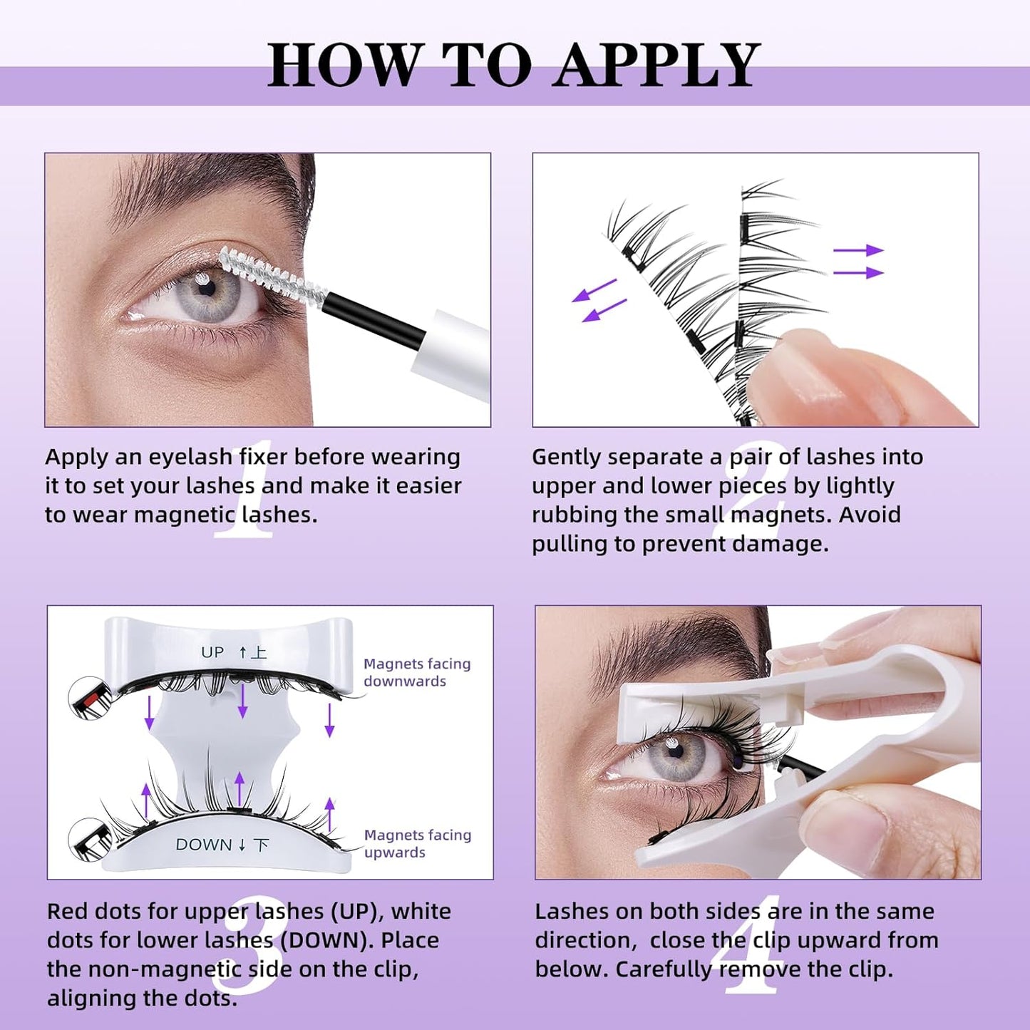 B&Qaugen Magnetic Eyelashes with Applicator Lashes Reusable Glue-Free Natural Look Cluster Kit Easy to Wear and Remove（M01）