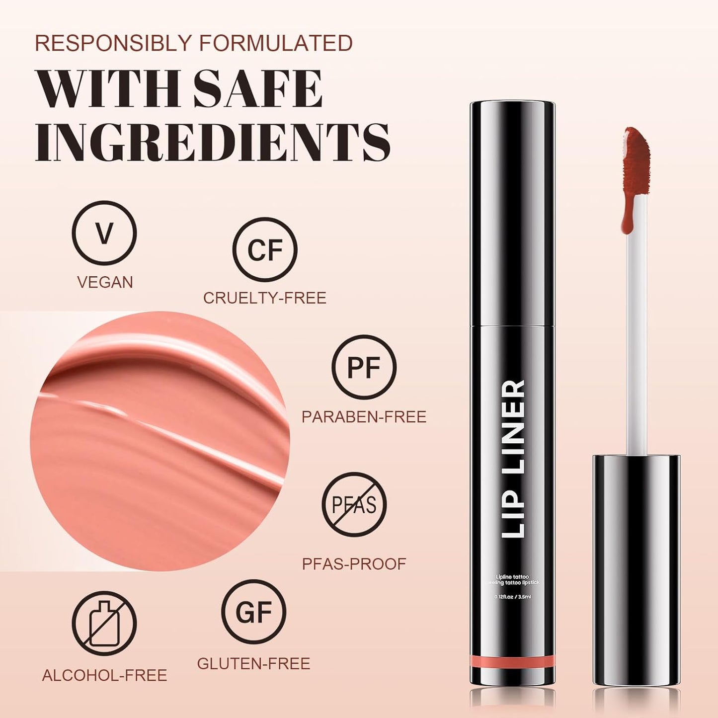 Lip Stain - Long Wear Tattoo Lip Liner, Waterproof & Transfer-proof Peel Off Lip Stain with Matte Finish, Lip Tint For All Skin Types, Great Gifts for Women (Cocoa)