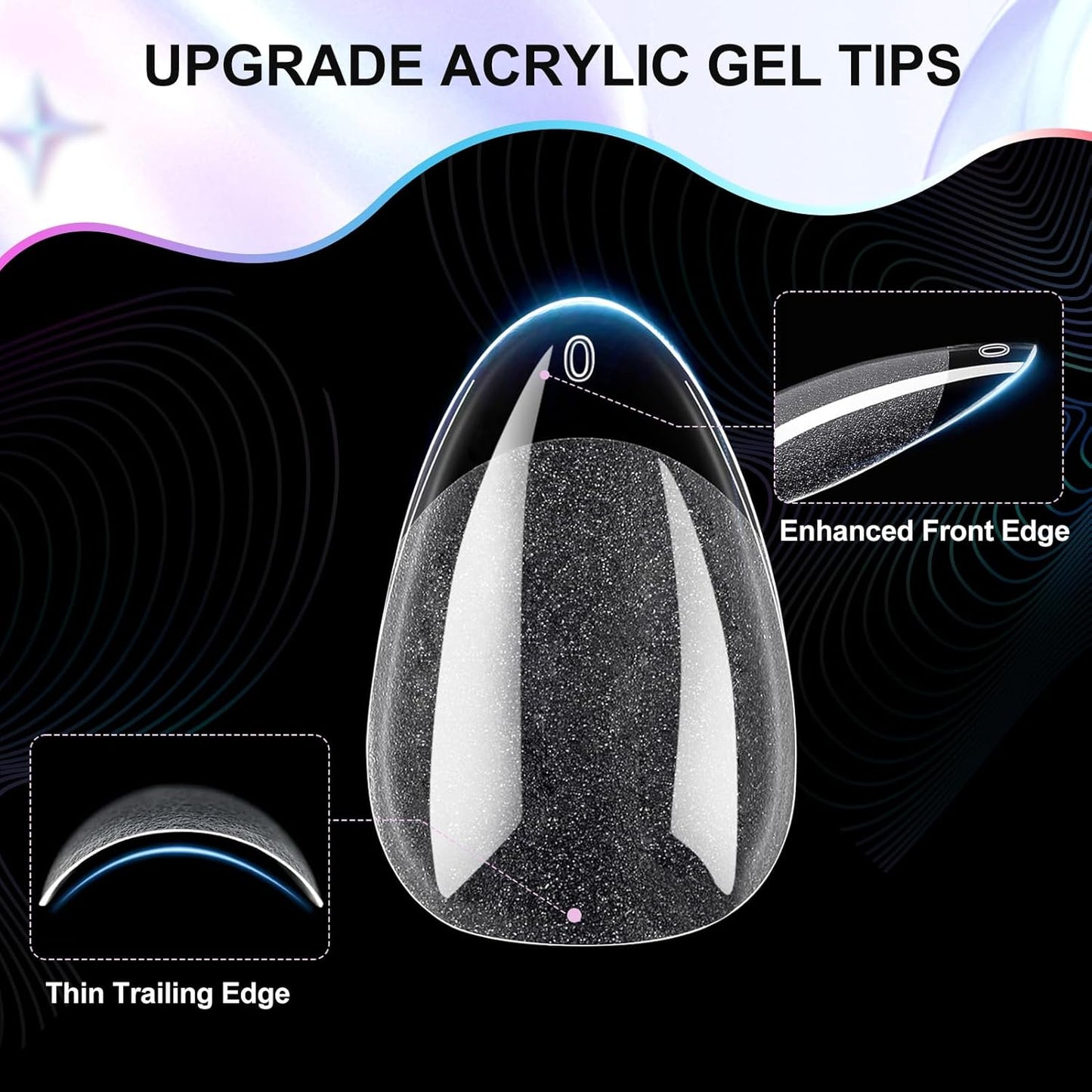 Almond Nail Tips Short Soft Gel Nail Tips 240Pcs Short Almond Full Cover Nails Tips Pre-Shaped Half Matte Gelly Press on Fake Nails Tip for Acrylic Nail Tip Extension Home DIY & Salon Nails 12 Sizes