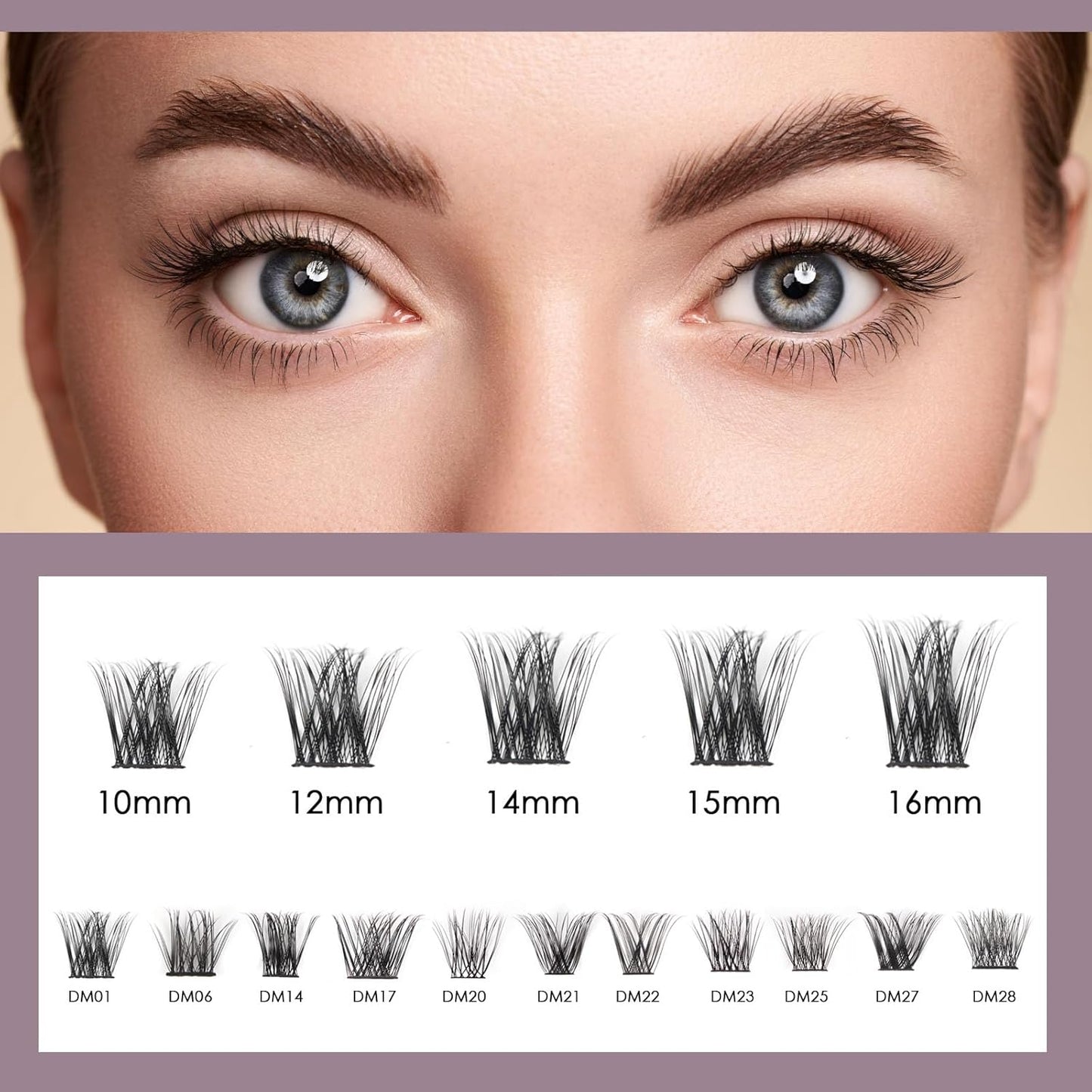 Lash Clusters 144 Pcs Individual Lashes DIY Lash Extensions 10-16mm Length Soft Natural False Eyelashes Thin Band Eyelash Extensions for Makeup at Home - OP01