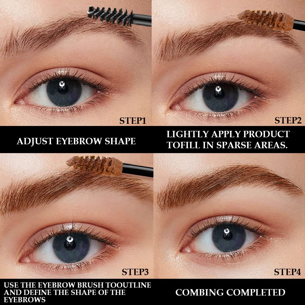 Tinted Thickening Brow Mascara,Brow Fast Sculpt,Waterproof, Transfer-proof, Brush to Fill in Eyebrows and Cover Gray Hairs - Cruelty Free - Light Medium Brown (2pcs 04 Rich Auburn)