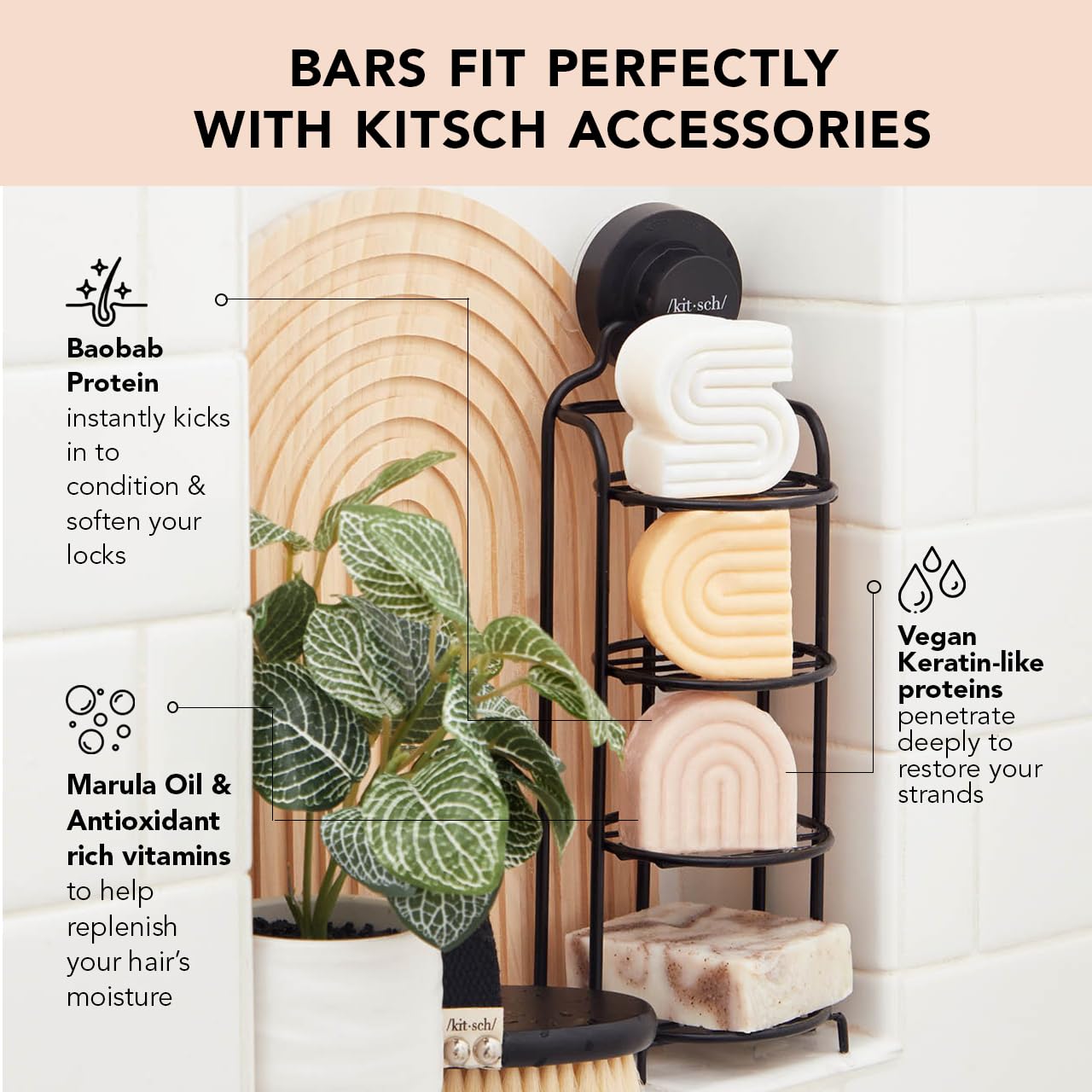 Kitsch Bond Repair Hair Mask – Strengthening Bond Repair Hair Treatment to Restore and Replenish - Hair Mask for Damaged Hair & Dry - Solid Hair Care for All Hair Types - Made in USA - 2.7 oz