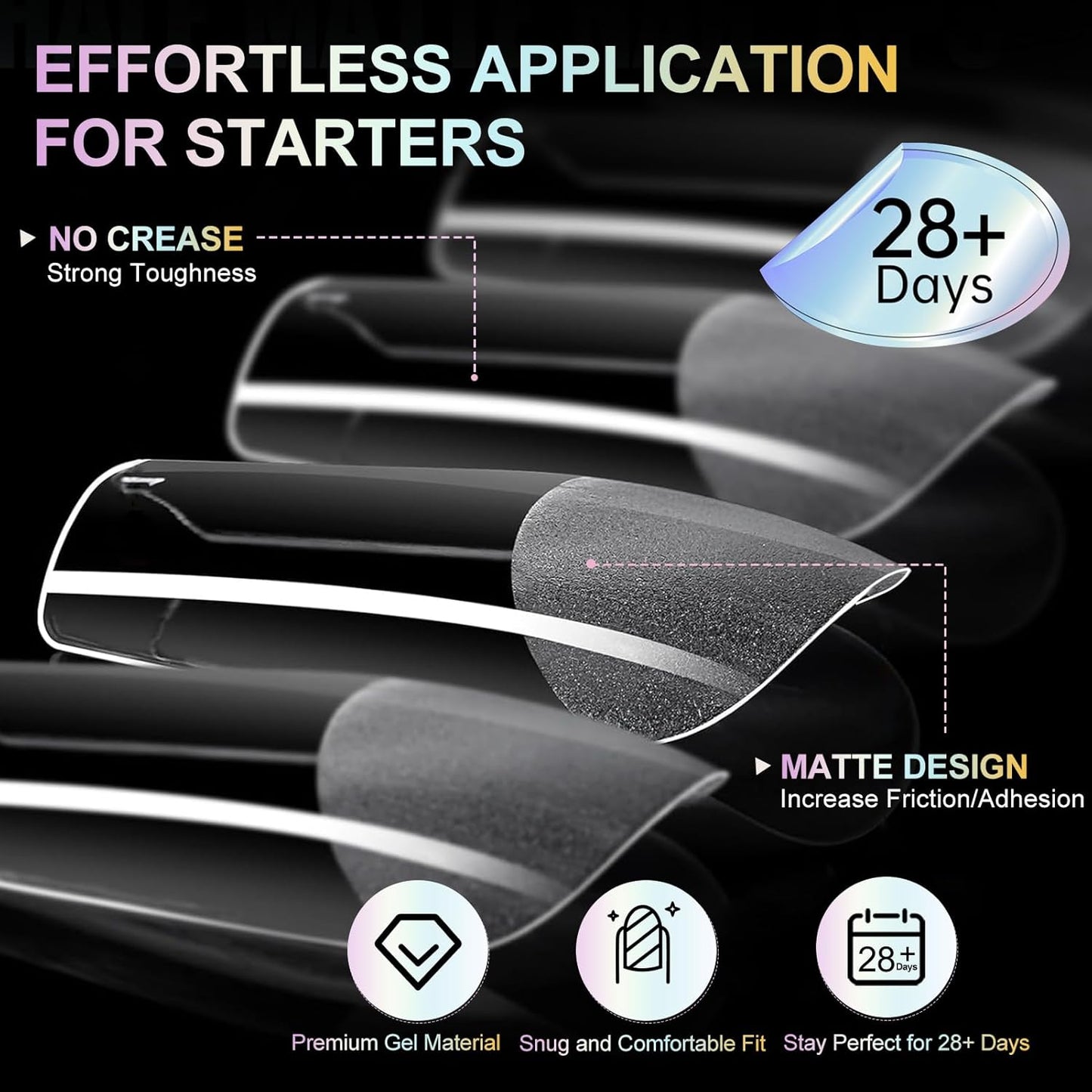 Square Nail Tips Medium Square Gel Nail Tips 240Pcs Pre-Etched Soft Acrylic Nails Tips Half Matte Full Cover False Nail No C Curve for Nail Extension French Nails Manicure Home DIY Salon 12 Sizes Tips