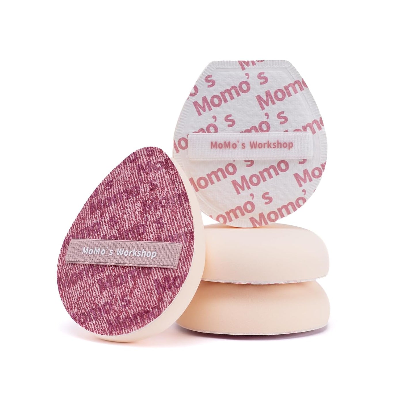 Pink Denim Makeup Sponges,Super Soft Blenders Sponge for Liquid Foundation Sponge,Large&Soft Yet Bouncy Rubycell,Egg&Flat Edge shape for Dry/Combination Skin,Travel Friendly,2pcs &Storage Case