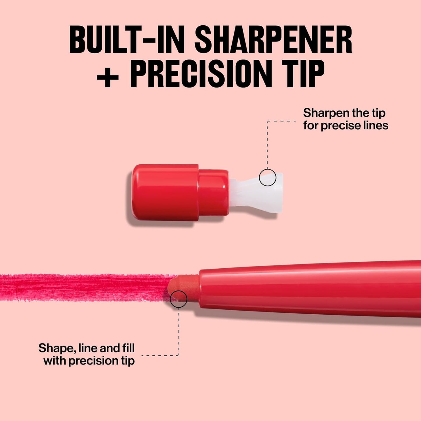 Revlon Colorstay Lip Liner Makeup with Built-in-Sharpener, Longwear Rich Colors, Smooth Application, 660 Mauve, 0.01 oz