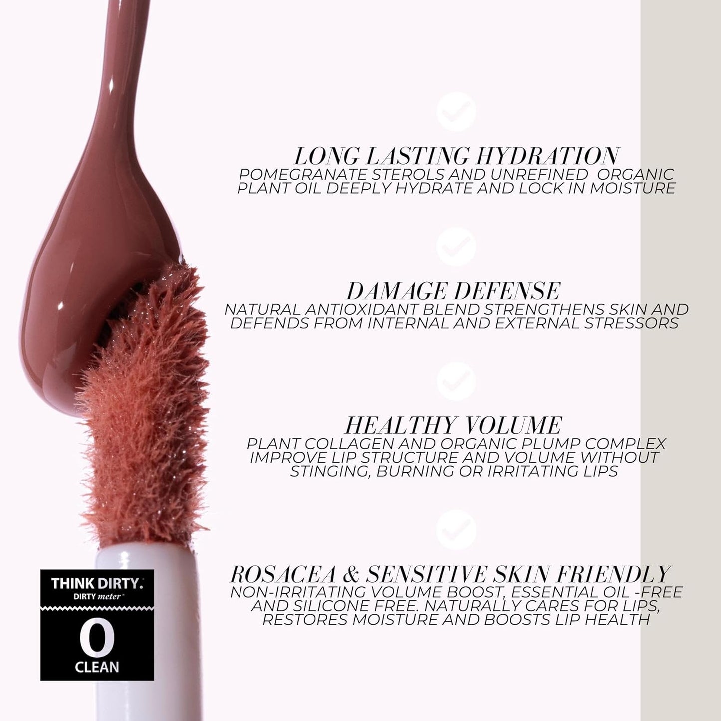 FITGLOW Beauty Lip Colour Serum | Hydrating Lip Gloss | Plumping Anti-Aging Lip Treatment | Natural Shine with Pomegranate Sterols & Collagen | Buildable Color for Dry Chapped Lips | Carotene - 10g