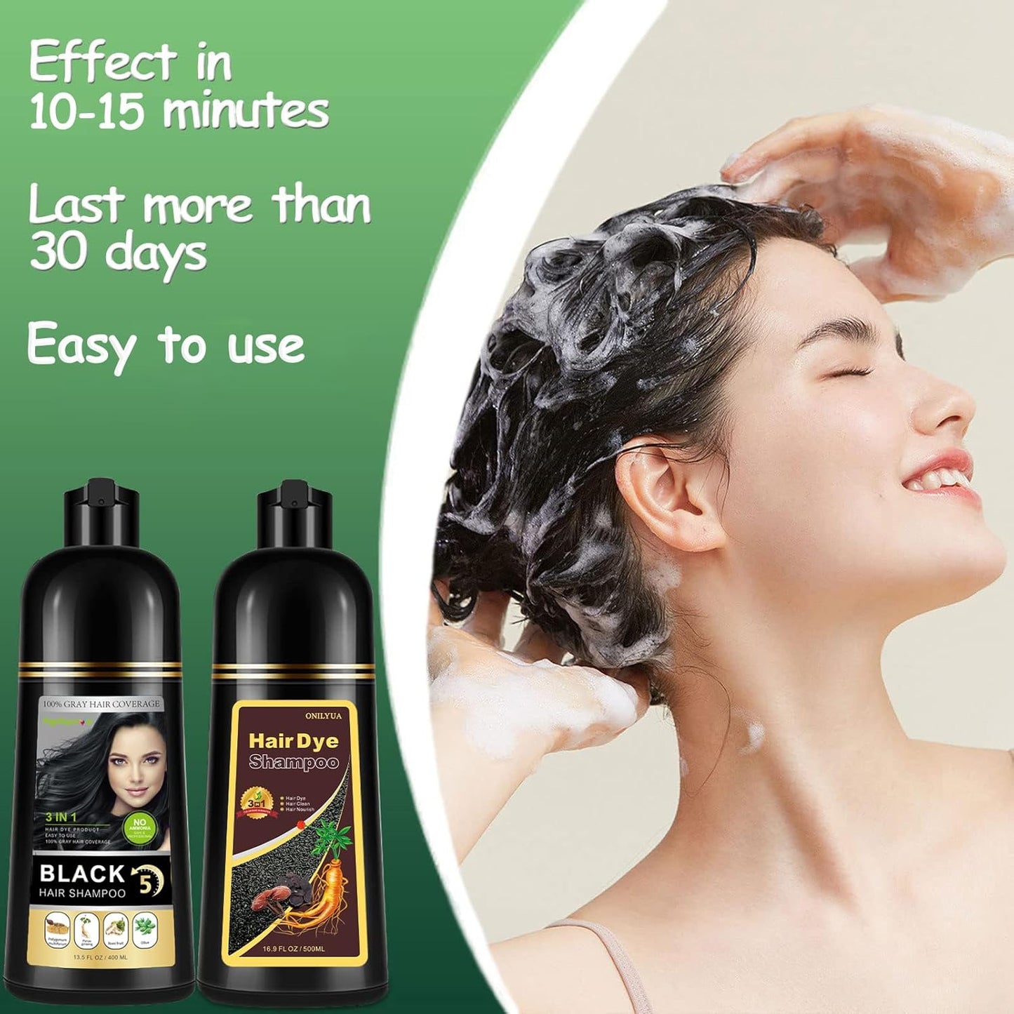 Hair Dye Shampoo 3 in 1, Coffee Hair Dye 16.9 FL Oz, Hair Shampoo, Semi-Permanent Hair Color Shampoo, Lasts 30 Days (Coffee)