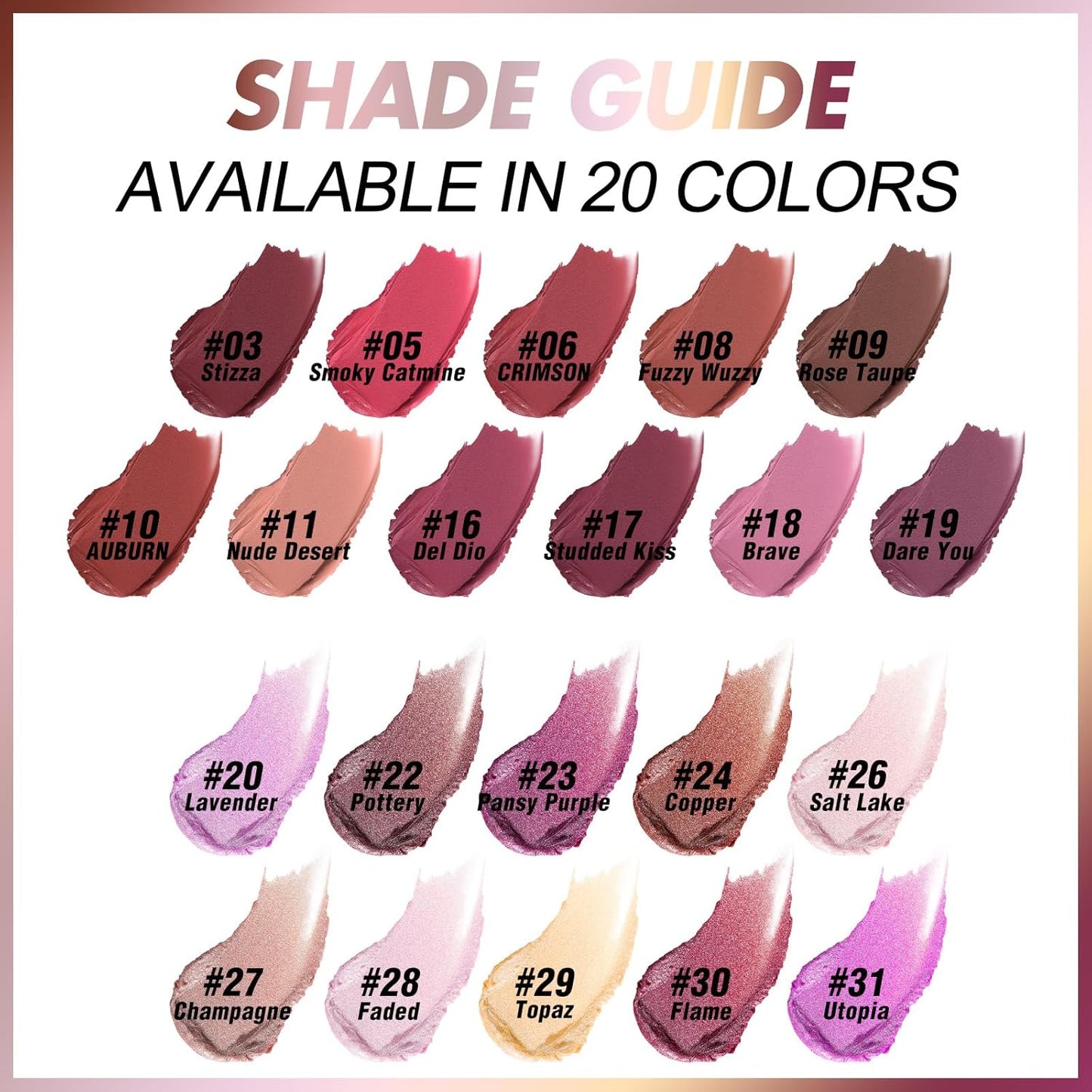 FOCALLURE Ultra Chic Metallic Lipstick,Rich Vitamin E Lip Crayon,Lightweight Shinning Color without Drying or Fading,Long Lasting Lips Makeup,#23 Pansy Purple