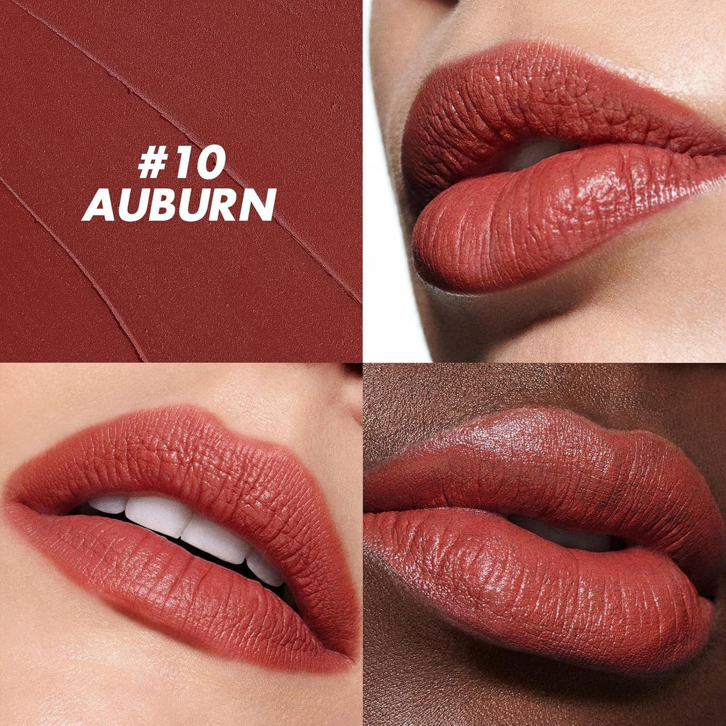 FOCALLURE Ultra Chic Matte Lipstick,Rich Vitamin E Lip Crayon,Lightweight Matte Color without Drying or Fading,Long Lasting Waterproof Lips Makeup,AUBURN