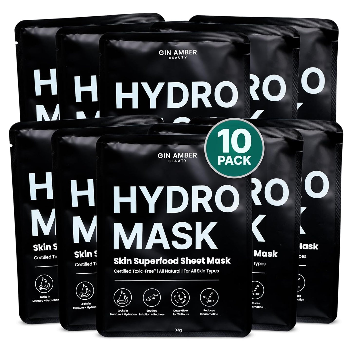 Gin Amber Beauty - Individual Superfood Sheet Mask (23g, 10 PACK)