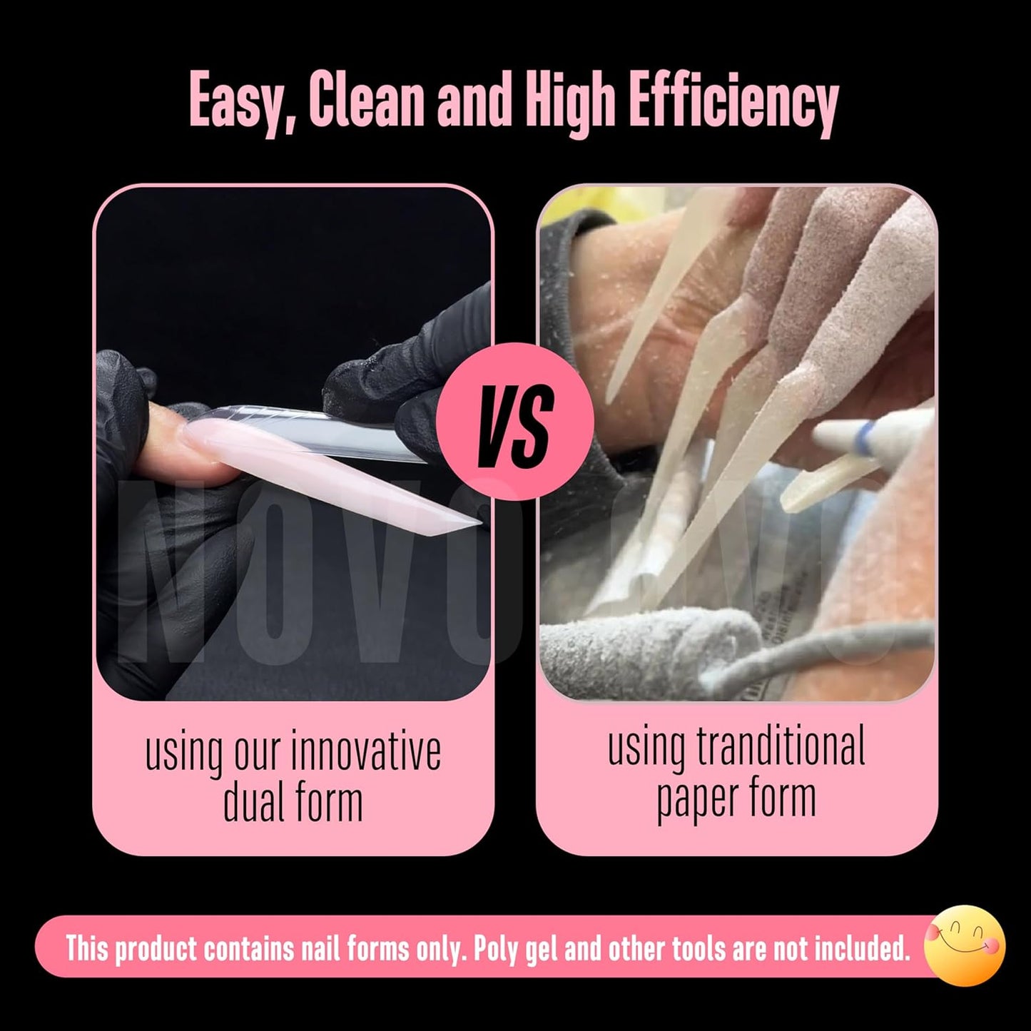 XXL XXXL Russian Almond/Coffin Nail Dual Forms for PolyGel Extension, NOT NAIL TIPS, Suitable for Harder/Builder/Poly Gel, Reusable Soft Gel Full Cover Molds 70 Pcs x 14 sizes