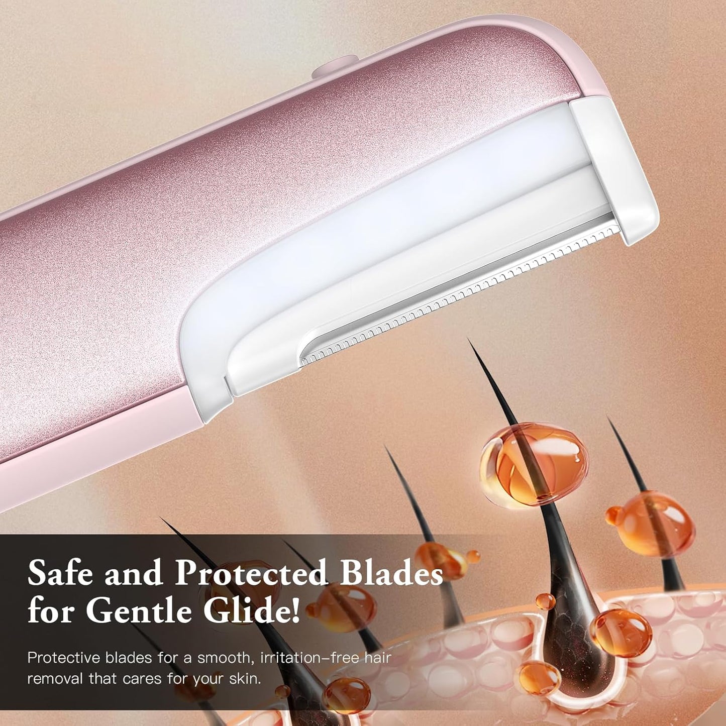 Dermaplaning Tool for Women Face - Edge Technology Sonic Dermaplane Razor for Facial Exfoliation & Peach Fuzz Hair Removal with 10 Refill Blades (Pink)