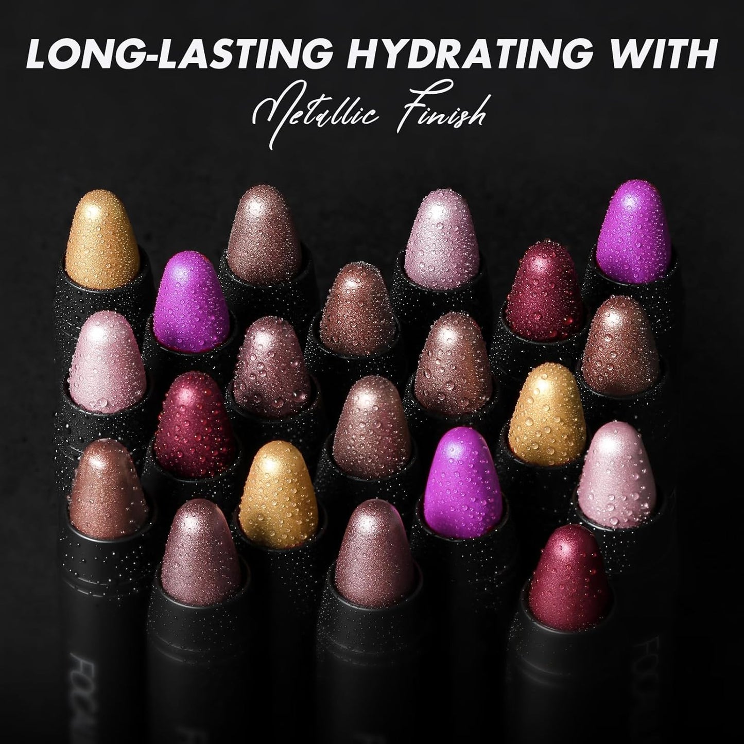 FOCALLURE Ultra Chic Metallic Lipstick,Rich Vitamin E Lip Crayon,Lightweight Shinning Color without Drying or Fading,Long Lasting Lips Makeup,#31 Utopia